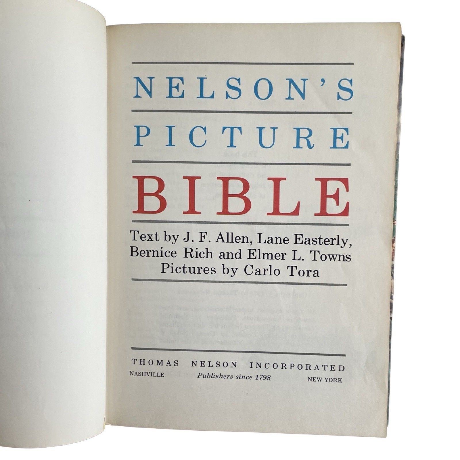 Nelson’s Picture Bible J. F. Allen 1973 Hardcover Children Religious Education