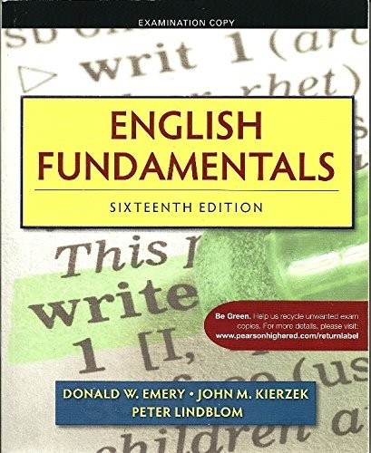 English Fundamentals, By Emery, 16th Edition2012