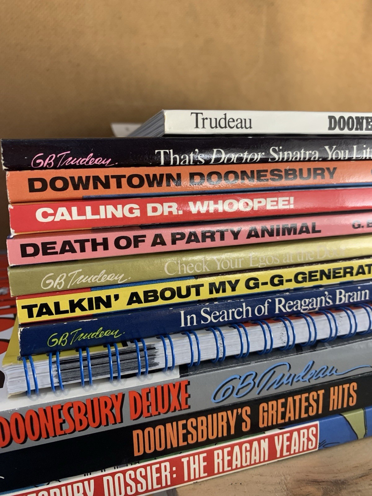 12 Vintage Doonesbury Books Lot G.B. Trudeau Reagan Years Desk Diary 1989