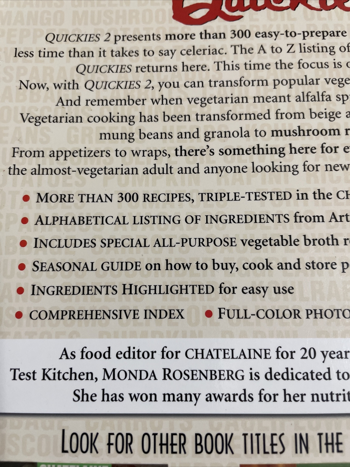 Chatelaine Food Express Quickies 2 Veggies and More Monda Rosenberg 144 pages