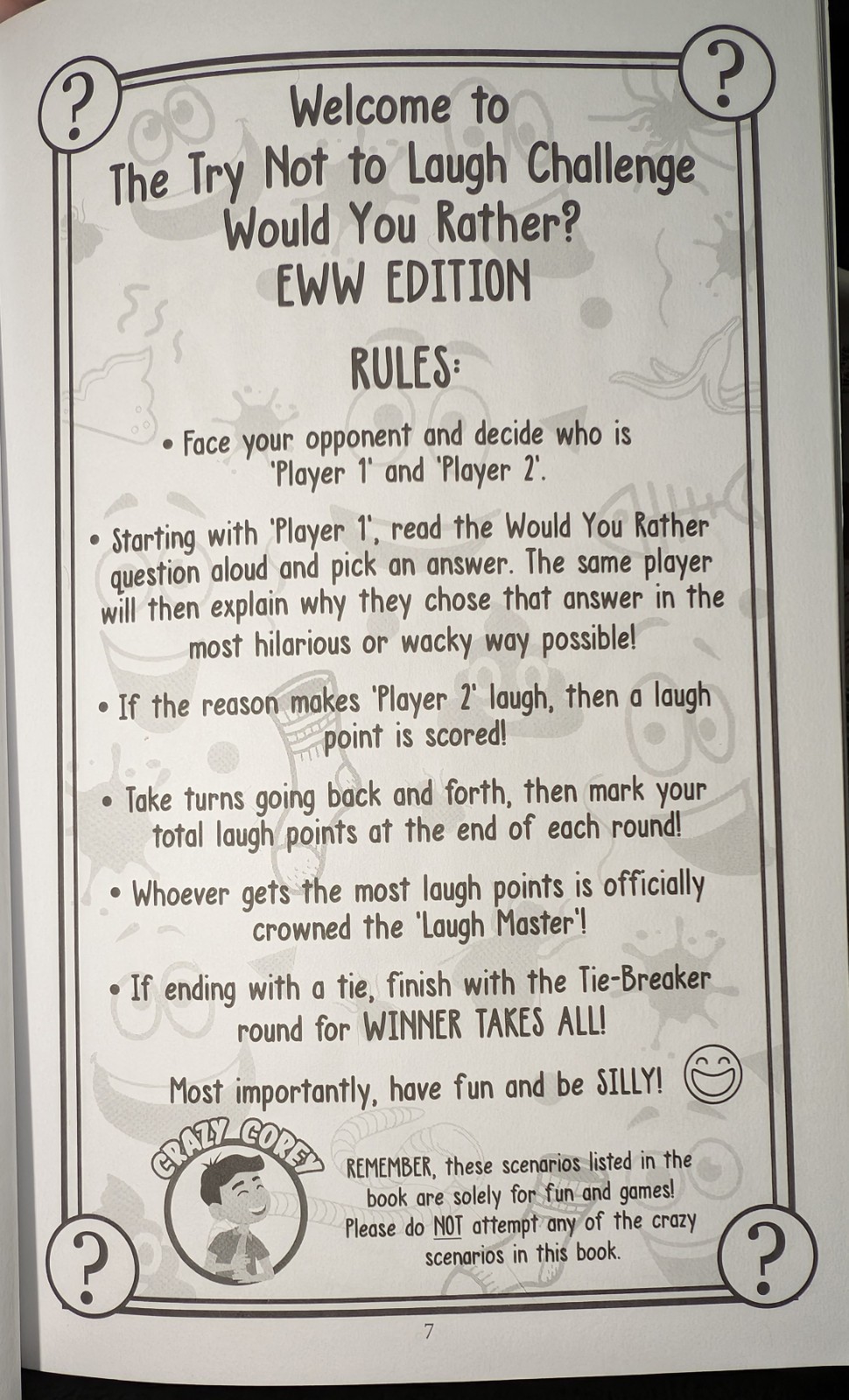 Would You Rather? EWW! Edition Try Not to Laugh Challenge Paperback Games