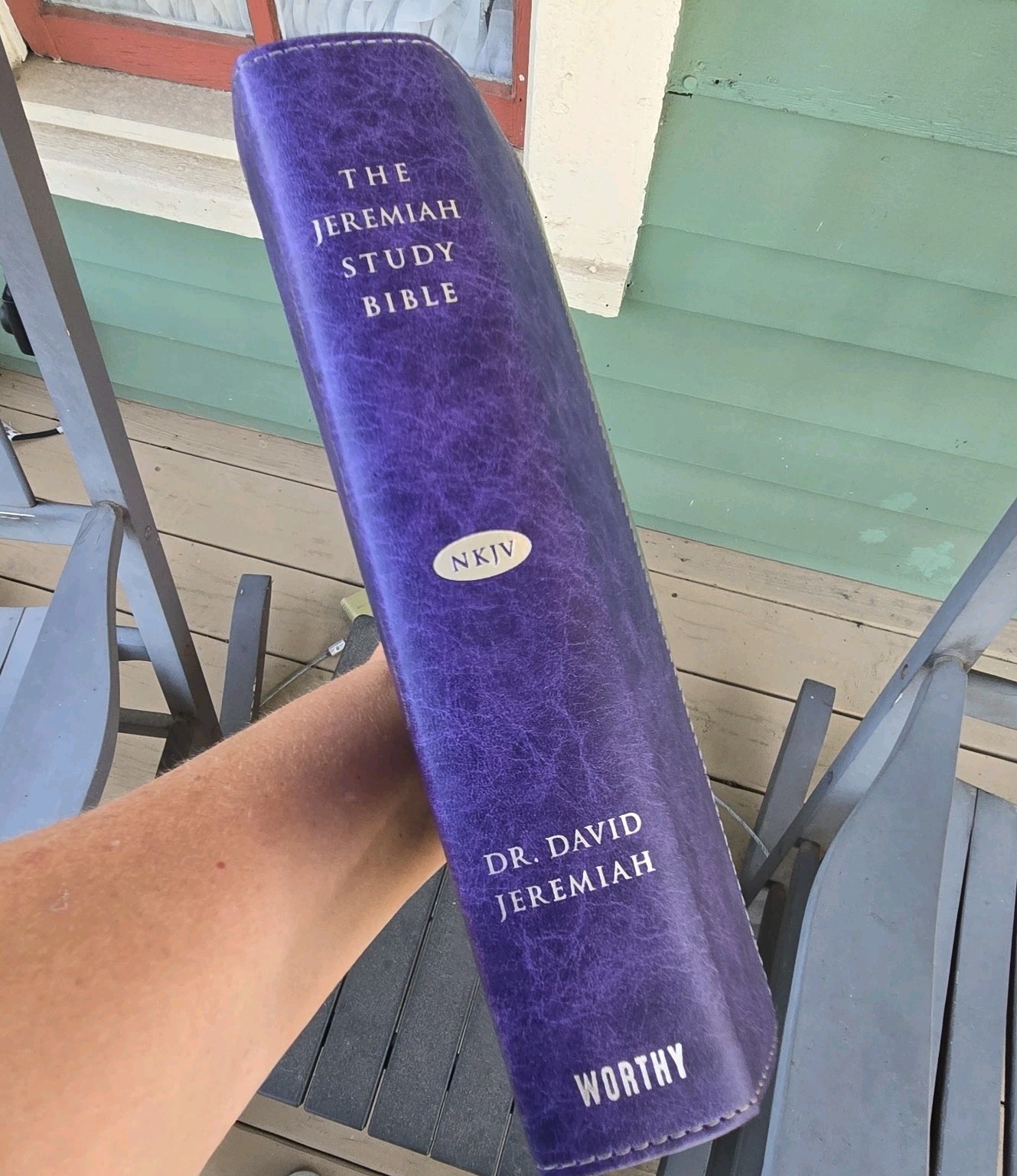 NKJV The Jeremiah Study Bible Purple Leathersoft Dr David Jeremiah Excellent