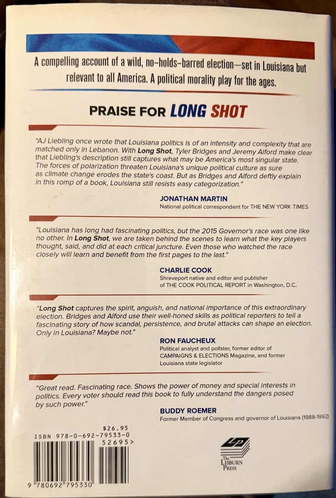Long Shot by Tyler Bridges & Jeremy Alford, Signed First Edition Hardcover