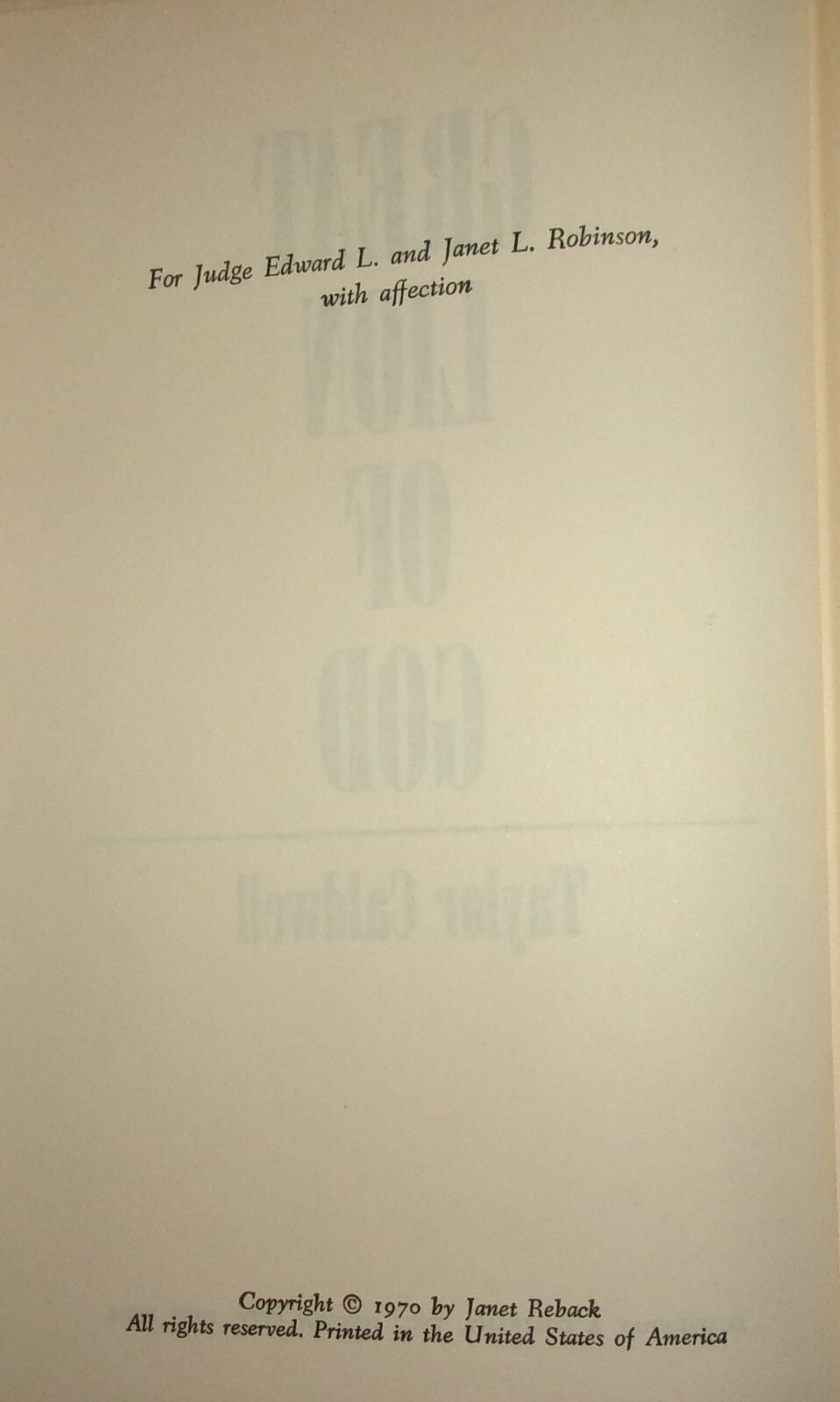 GREAT LION OF GOD-A Major Novel about St. Paul-TAYLOR CALDWELL-Ex HC w/DJ 1970!