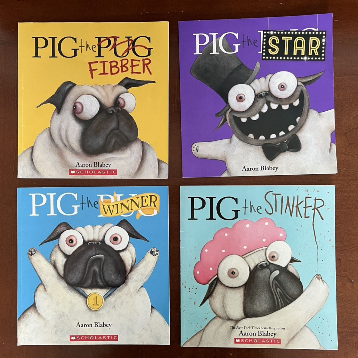 Lot of 4 PIG THE PUG Series Softcover Children’s Picture Books Aaron Blabey