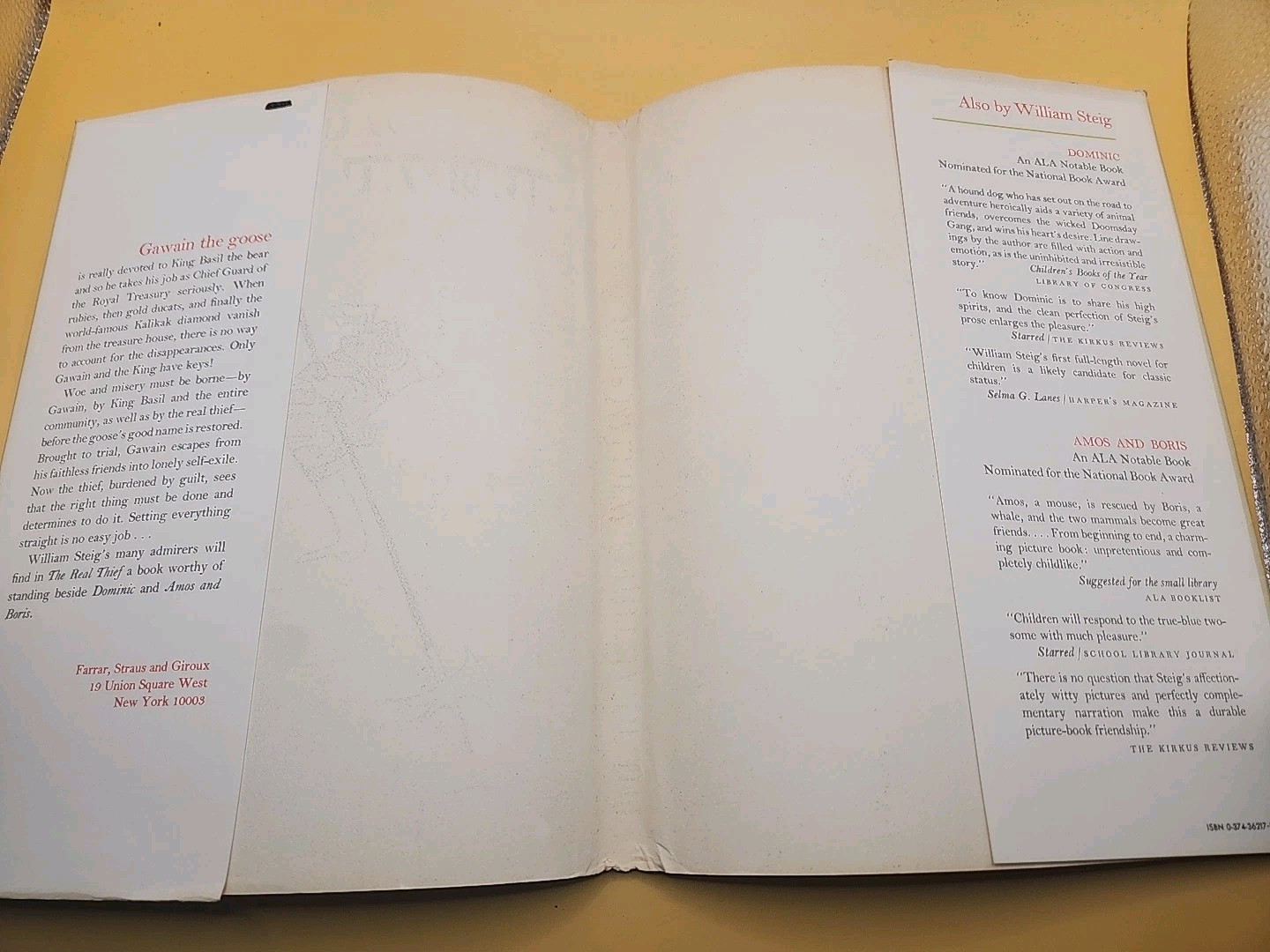 THE REAL THIEF William Steig 1973 Stated First Edition HBDJ EXC