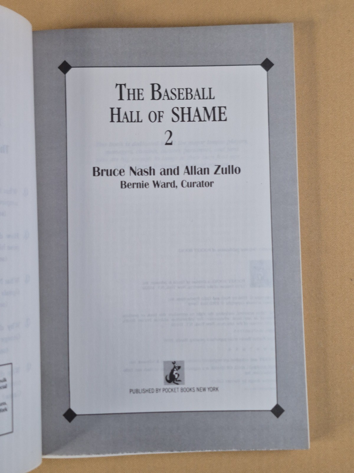 4 Books – NO CREASES – The Baseball Hall of Shame 1, 2, 3, 4 Pocket Books Trade