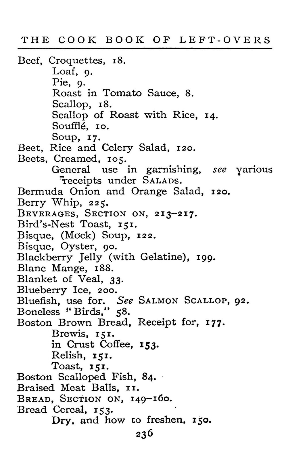 1911 The Cook Book Of Left Overs 252 Pages