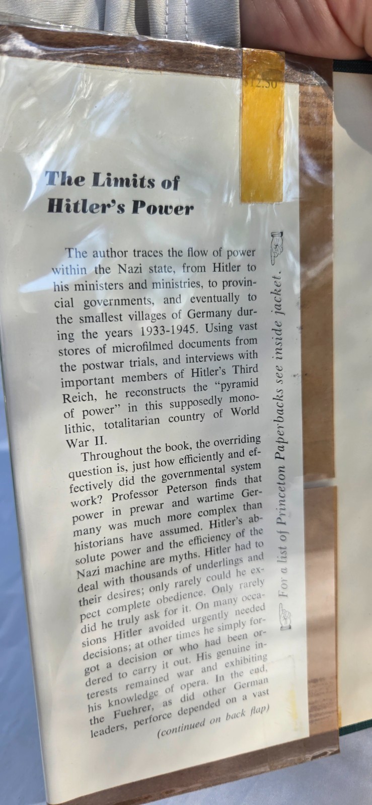 The Limits of Hitler’s Power 1st Edition by Edward N Peterson Book HCDJ Ex Lib