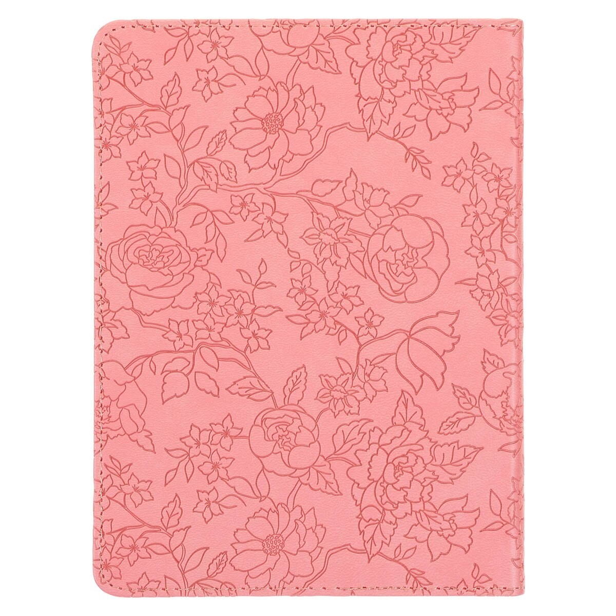 Strawberry Pink Floral Vegan Leather Small Journal Inspirational Scripture