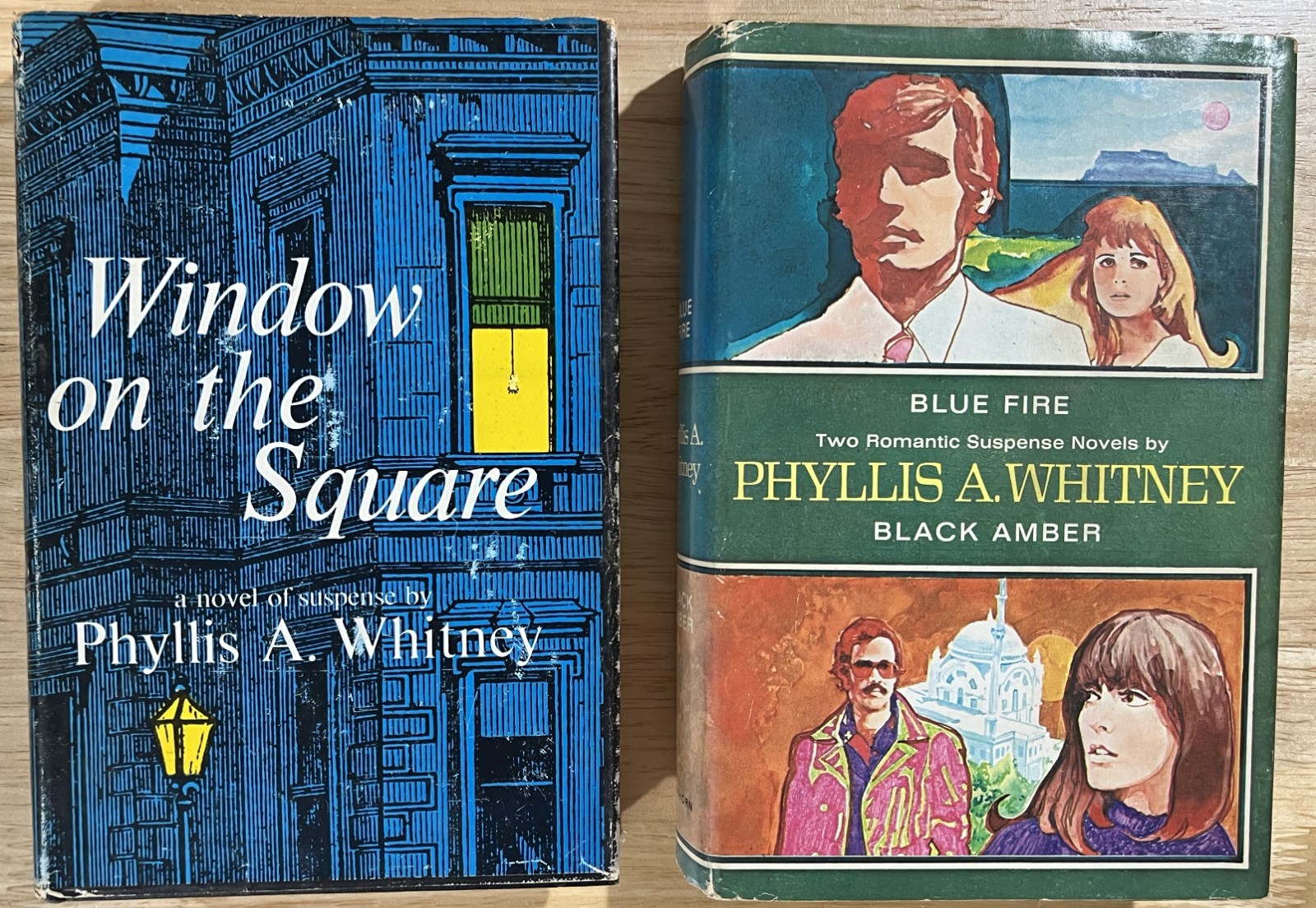 Lot of 2 Phyllis Whitney: Window on Square ~ Blue Fire/Black Amber ~Vintage HCDJ