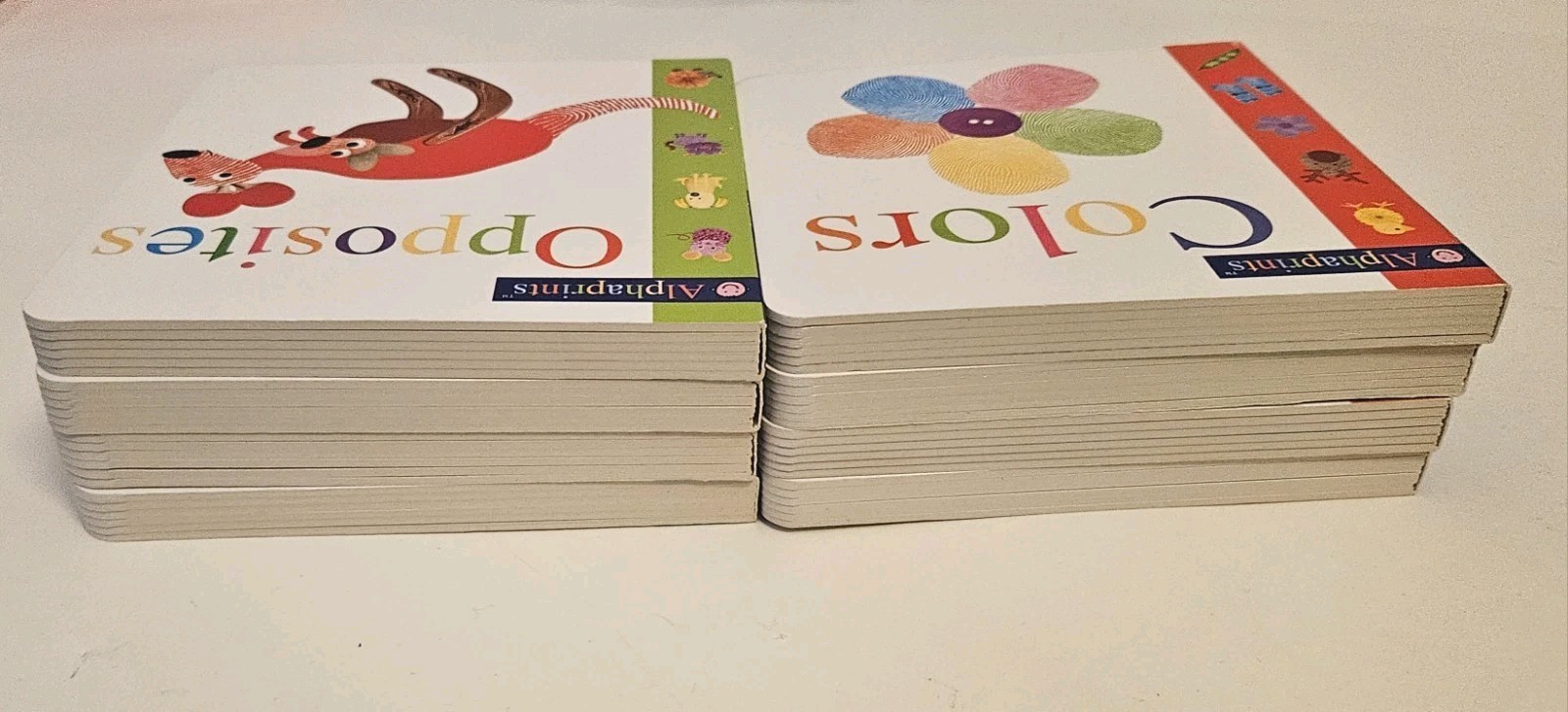 Priddy Books Alphaprints Child Library 8 Board Book Box Set Words Colors Shapes