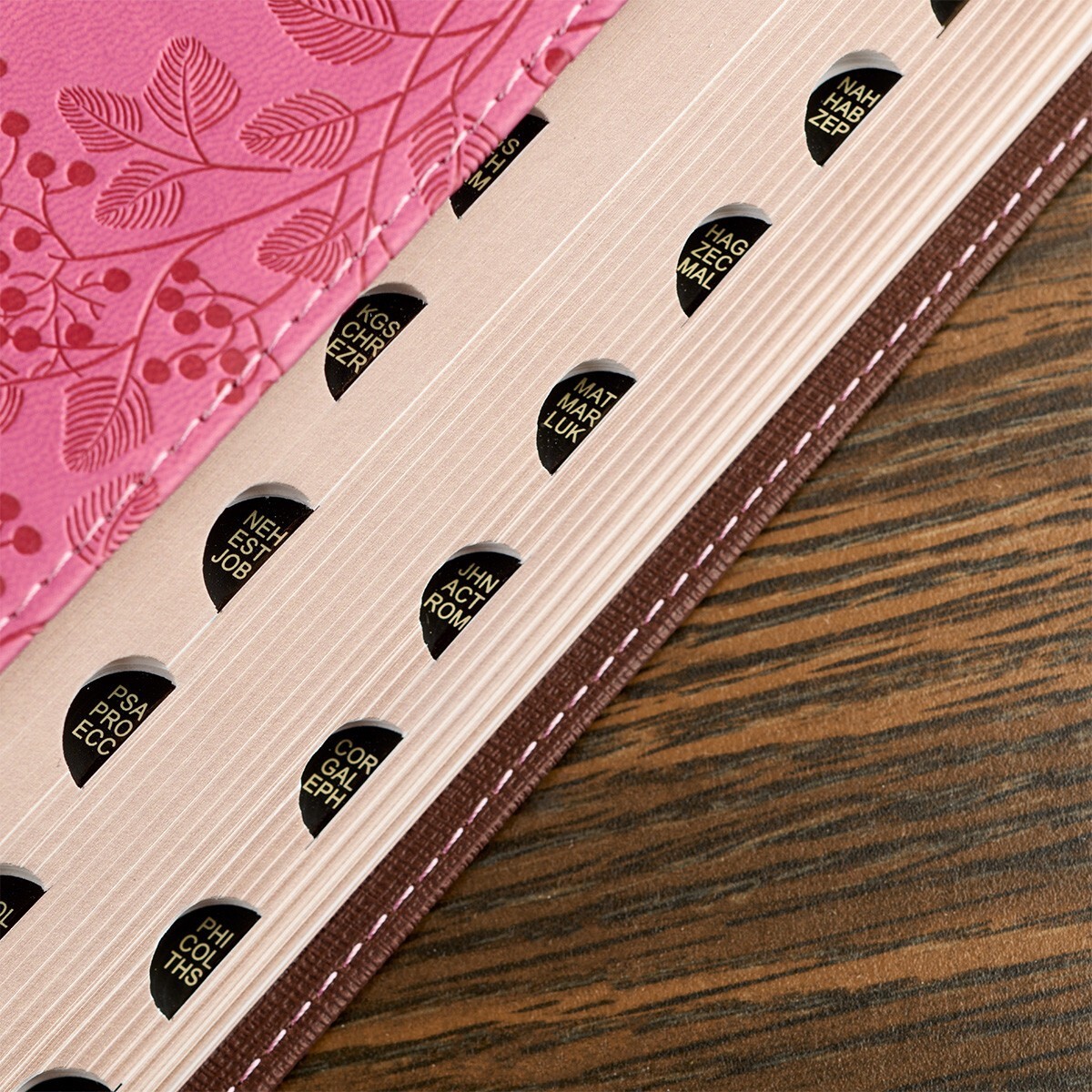 The Holy Bible King James Version Giant Print Brown / Berry Pink Thumb Indexed