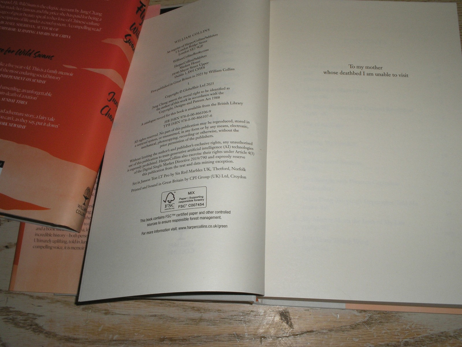 SIGNED – Fly, Wild Swans By Jung Chang New LTD UK 1st Edition Hardback