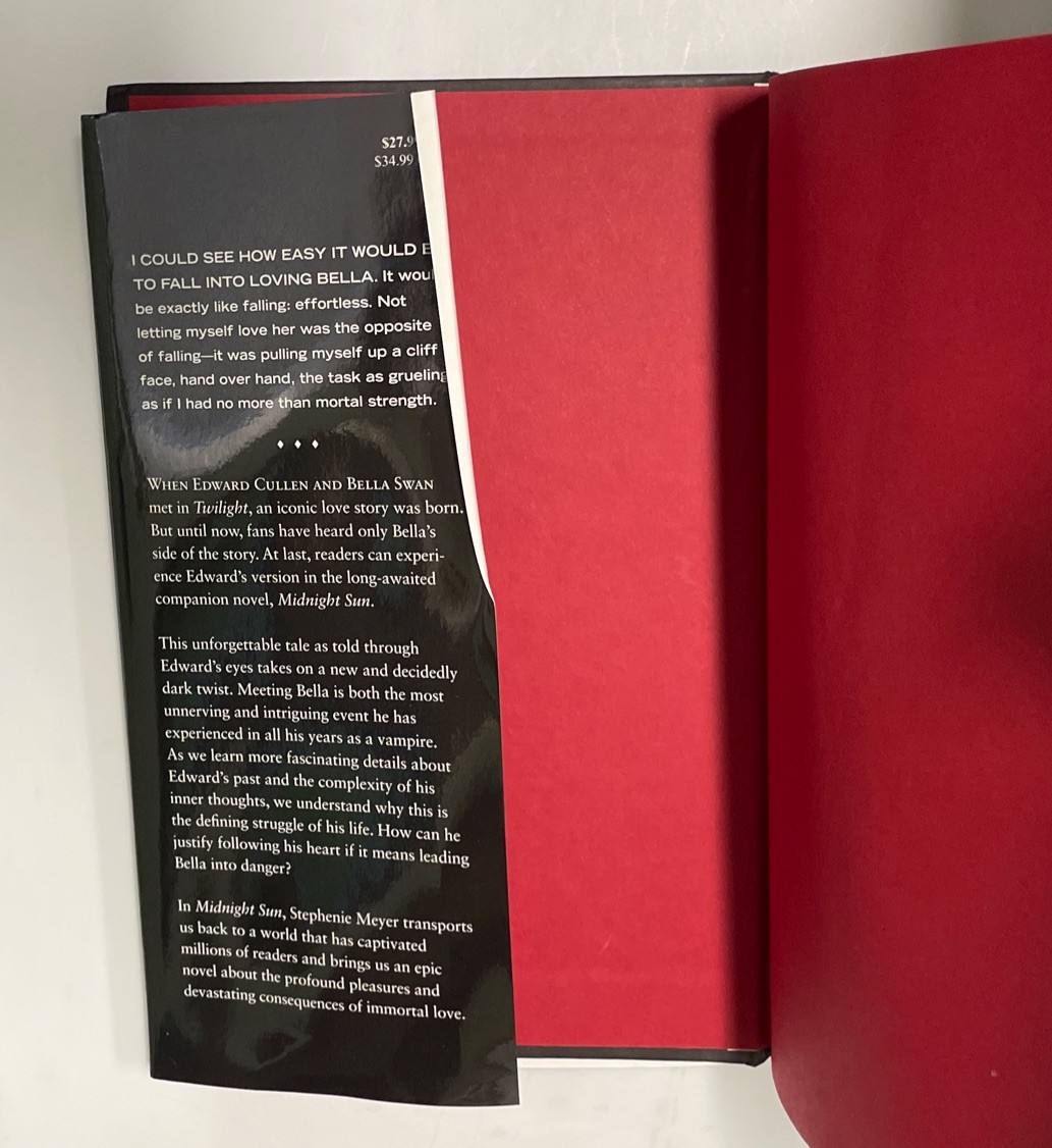 The Twilight Saga Midnight Sun Hardcover First Edition Printing