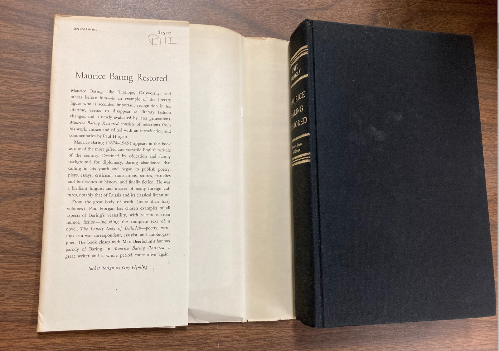 3 PAUL HORGAN BOOKS, 2 SIGNED INCL “EVERYTHING TO LIVE FOR” + “MAURICE BARING”