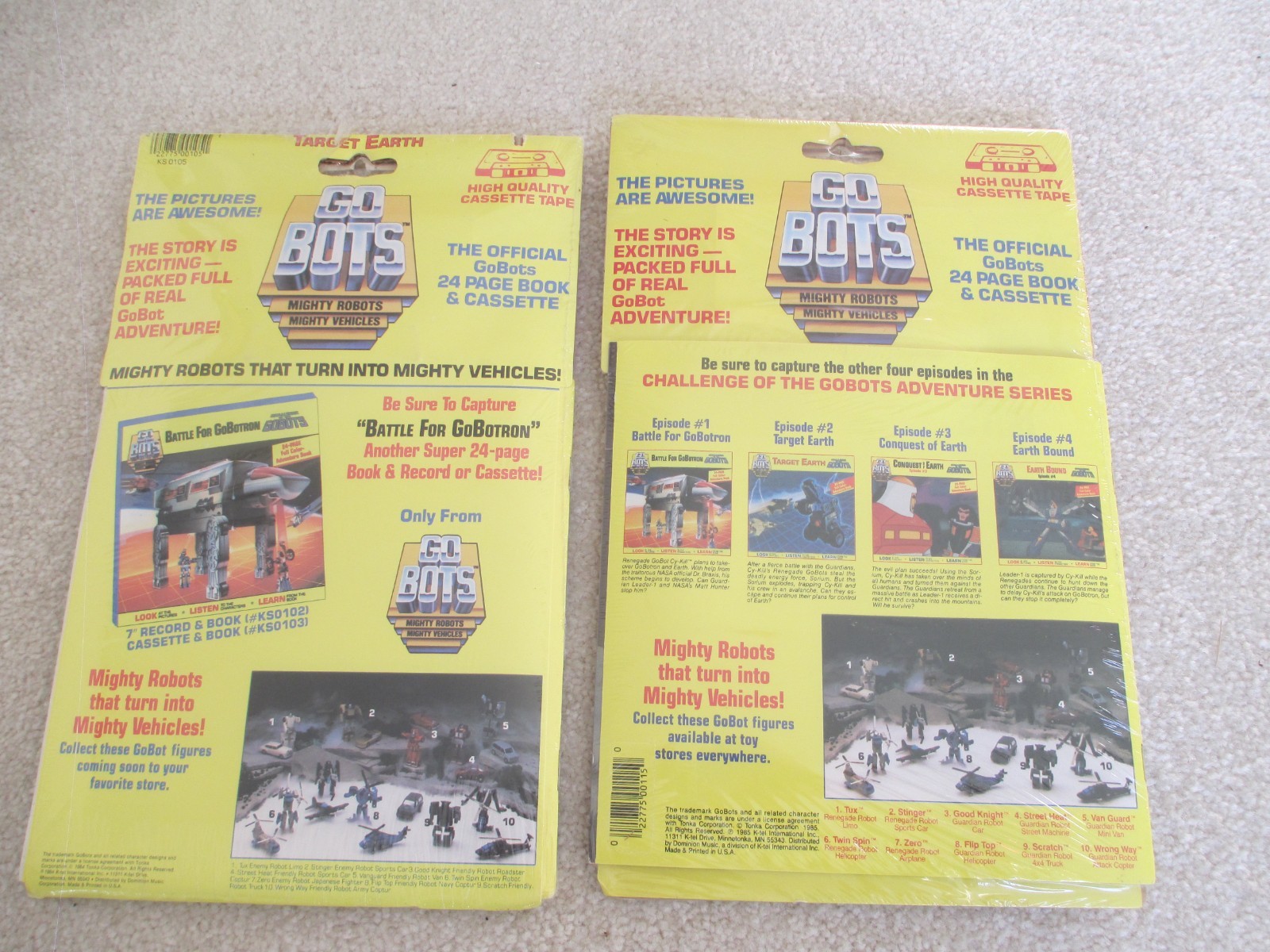 1985 GoBots Final Conflict Episode #5 And 1984 Target Earth Book & Cassette NEW
