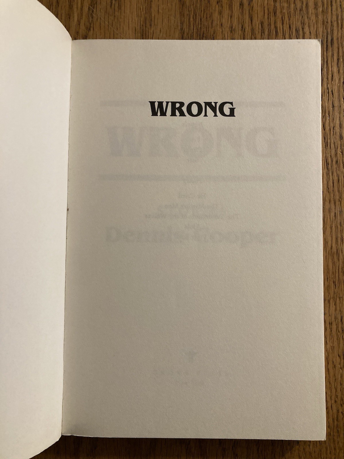 Wrong Dennis Cooper Book Great Condition Gay Paperback