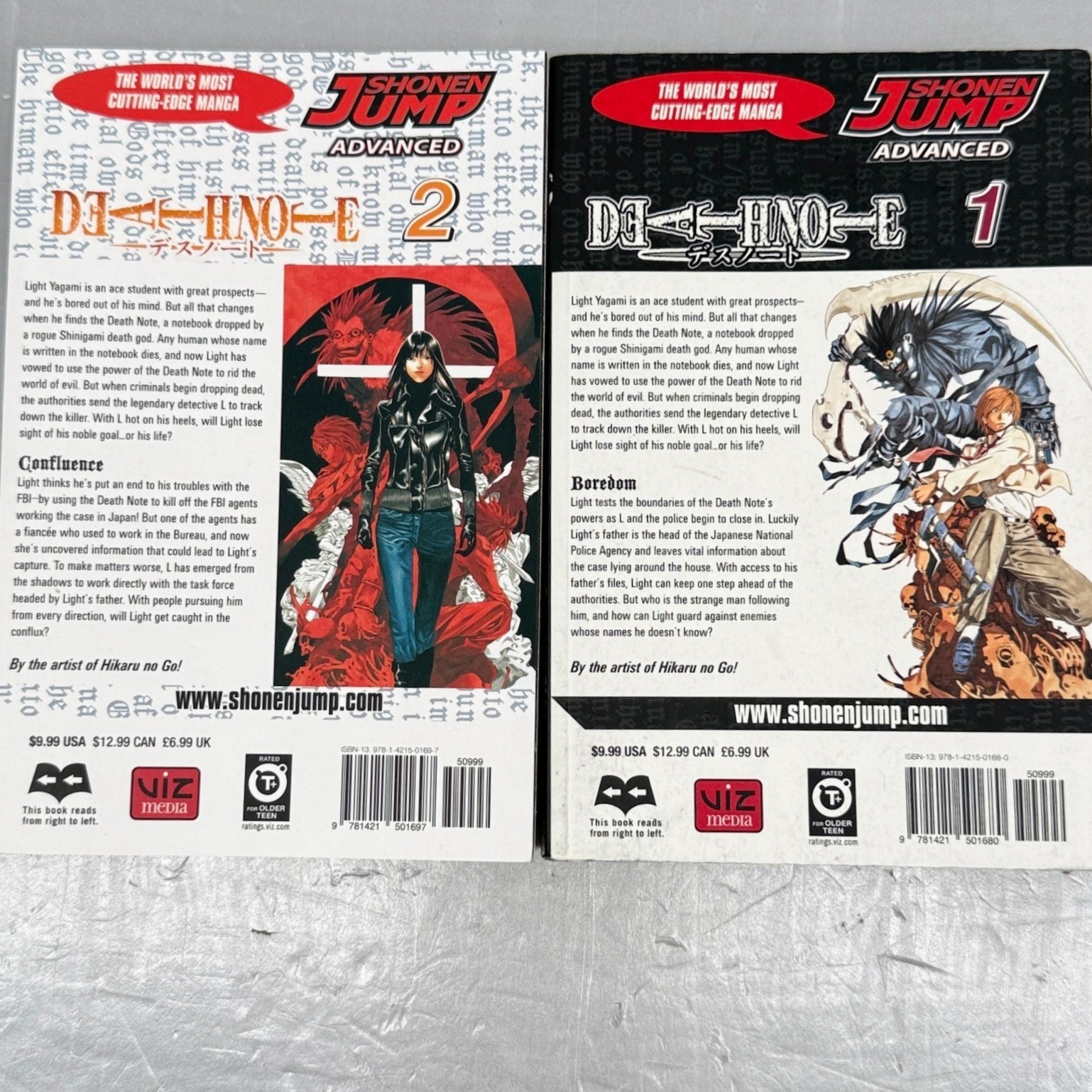 Death Note Manga Vol 1 2 Shonen Jump Advanced Viz Media Tsugumi Ohba English