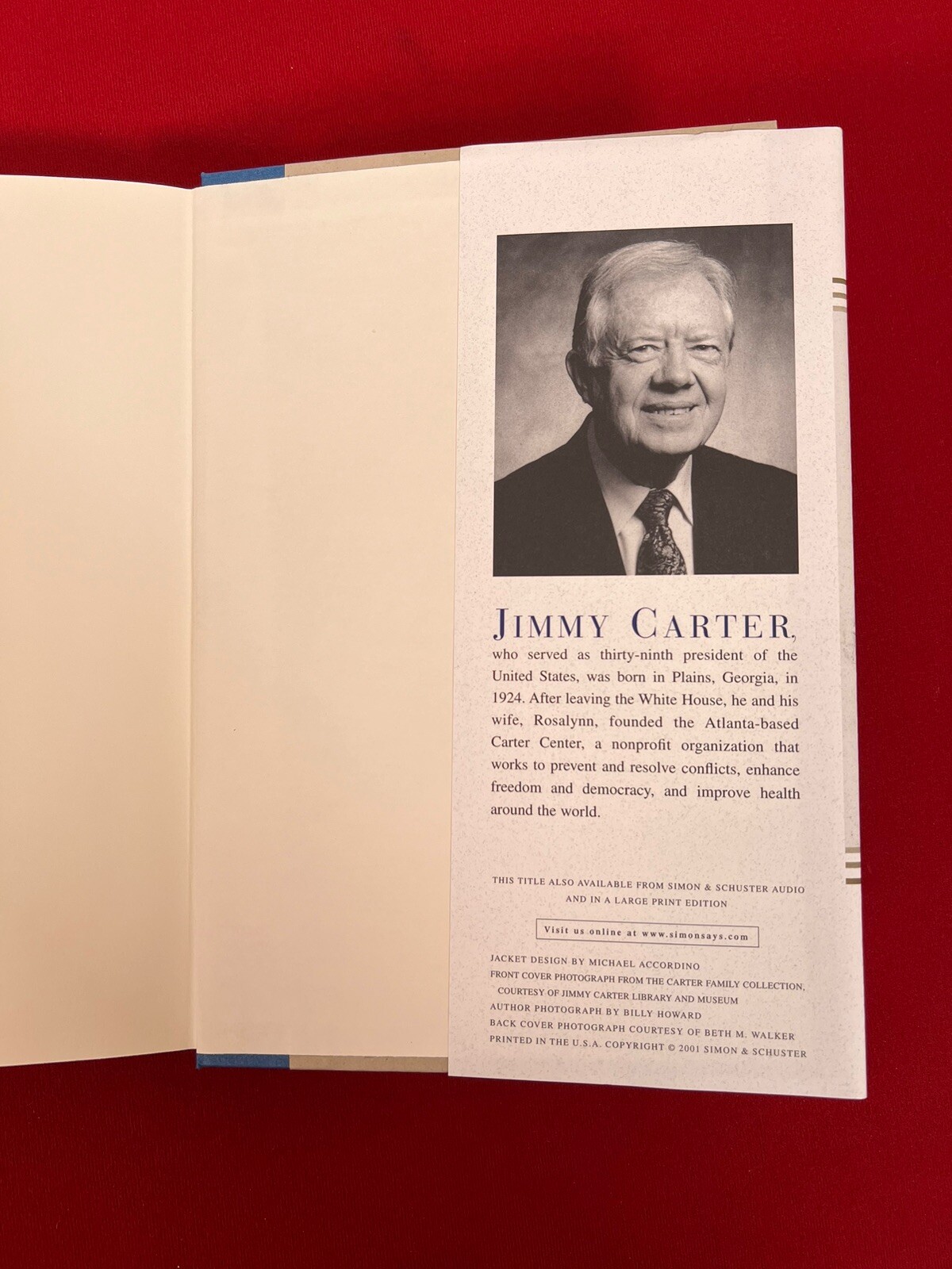 Jimmy Carter SIGNED ‘An Hour Before Daylight: Memories of a Rural Boyhood’ 2001