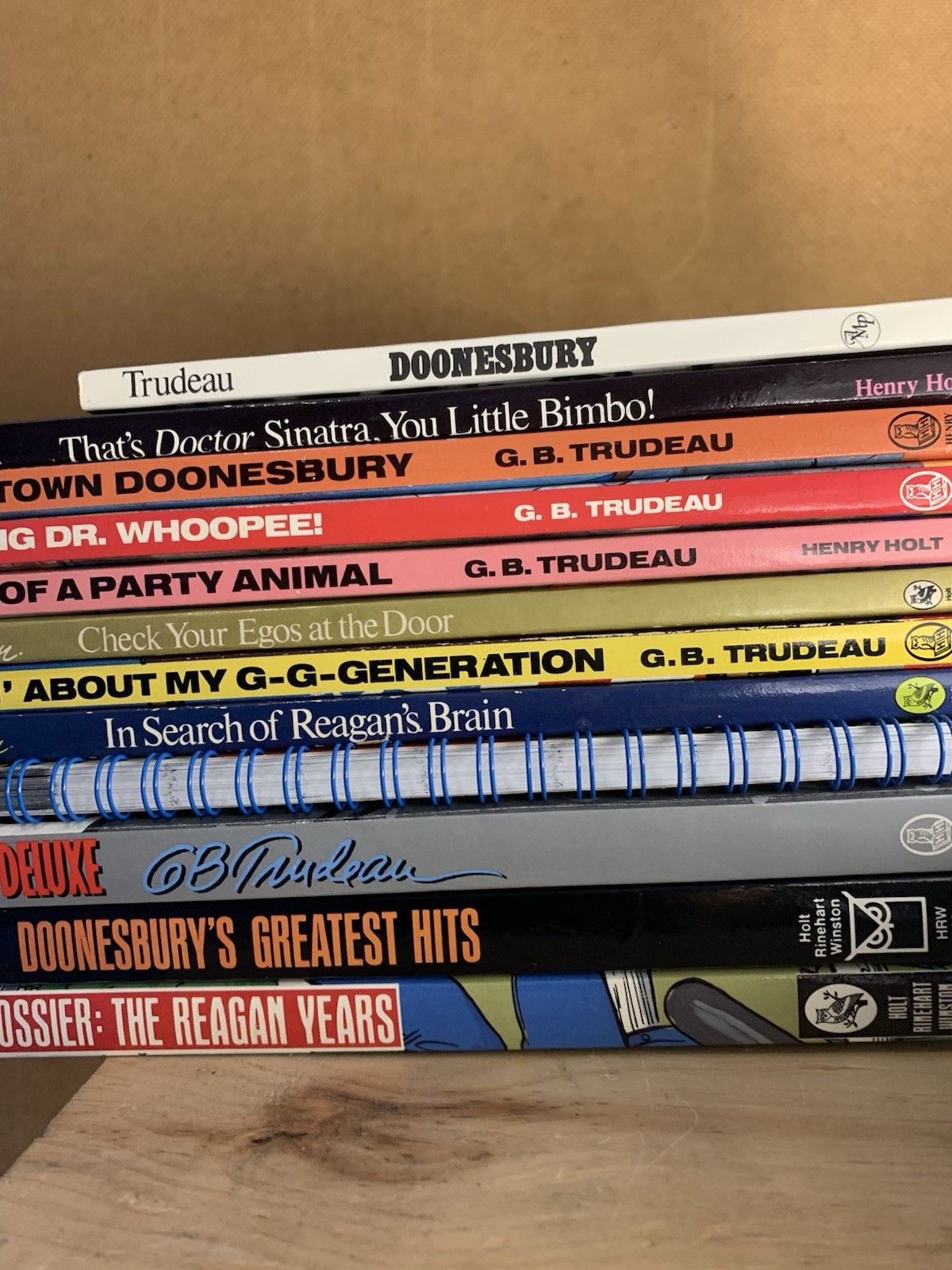 12 Vintage Doonesbury Books Lot G.B. Trudeau Reagan Years Desk Diary 1989