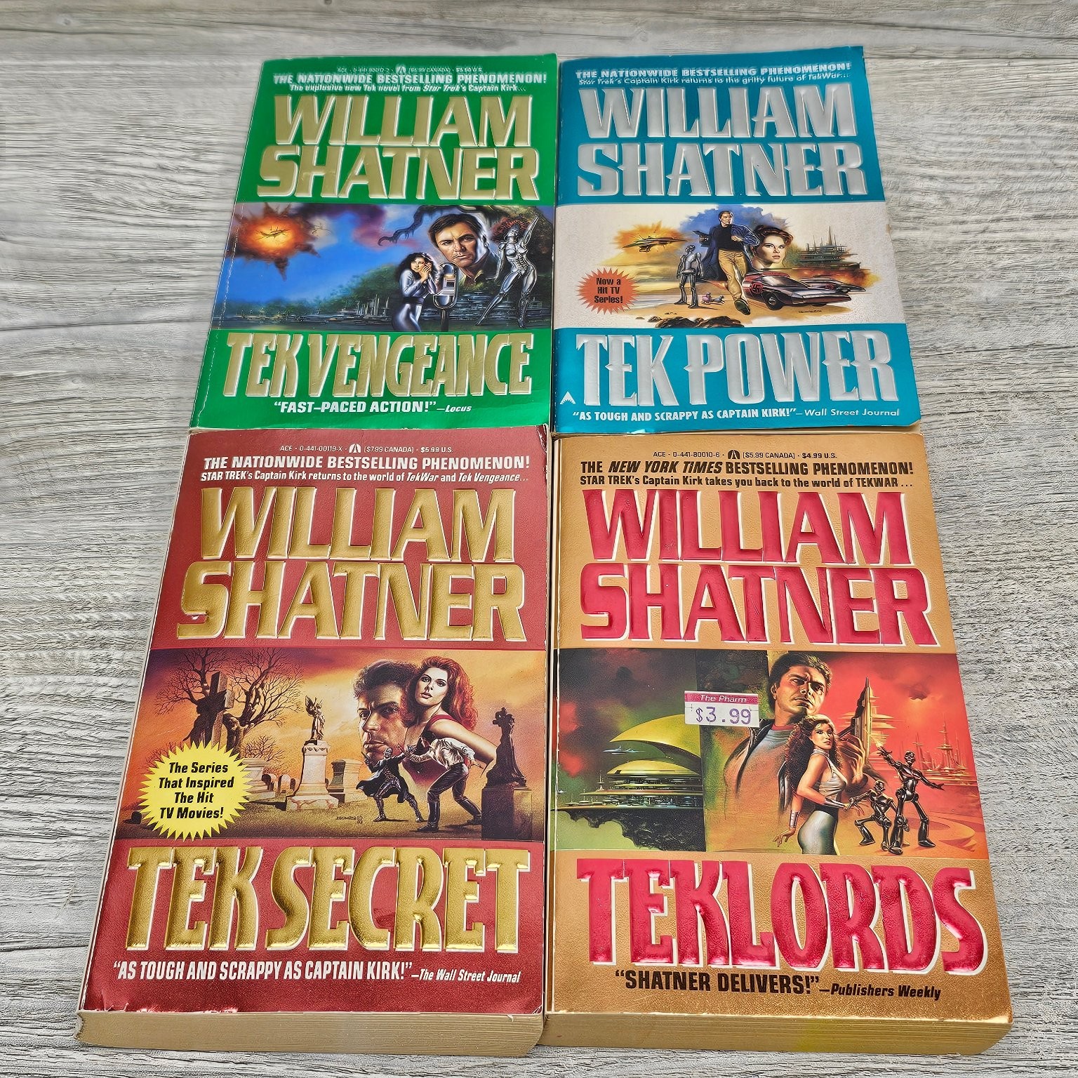 William Shatner Tek Series Lot 8 Books Sci-Fi Ace Science Fiction Paperbacks