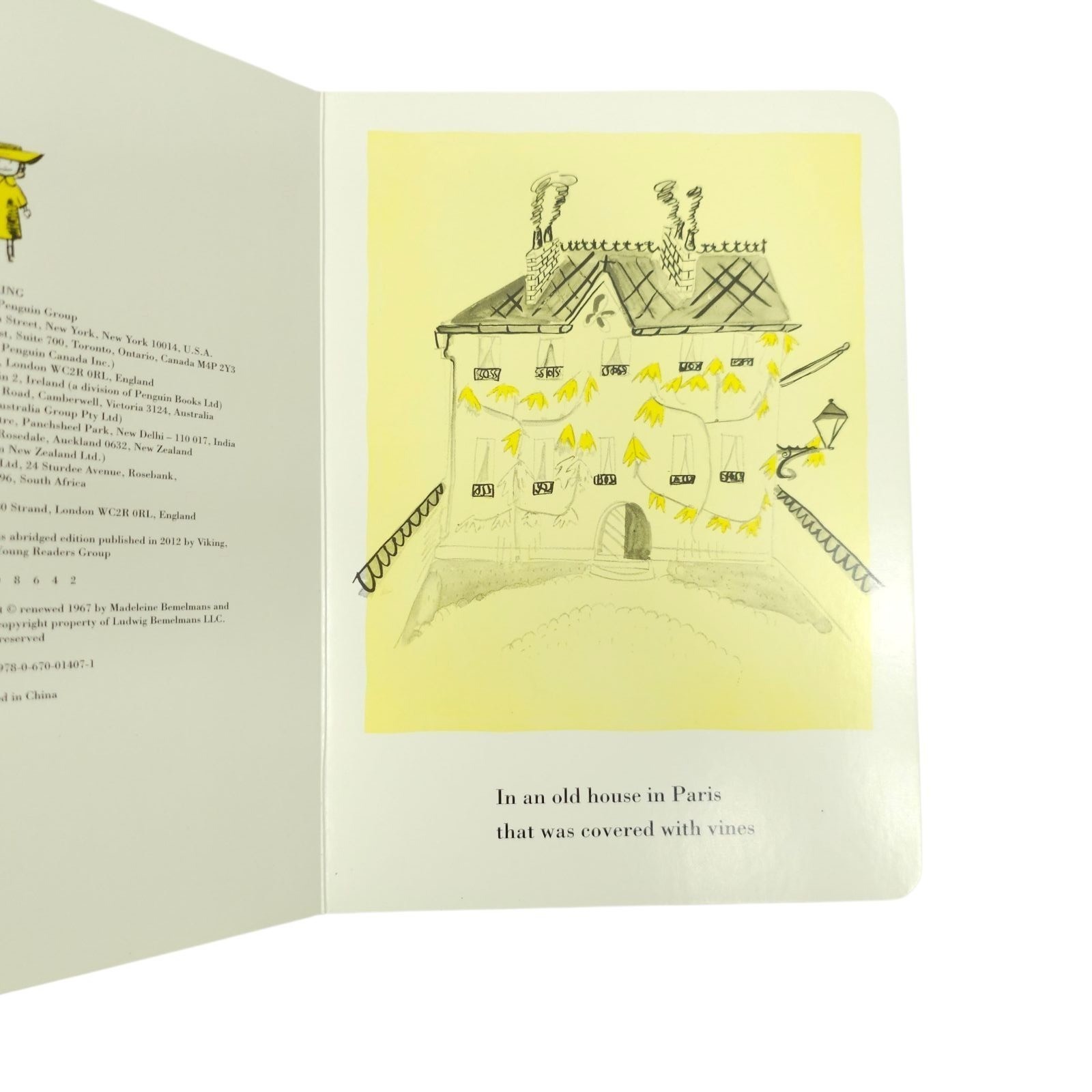 Madeline Ludwig Bemelmans Board Book Caldecott Honor Classic 2012 Abridged Ed