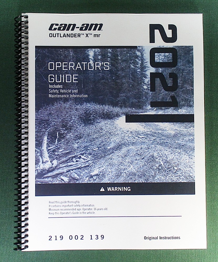 2021 Can-Am Outlander 650 X MR Owner’s Manual: 227 Pages & Protective Covers!