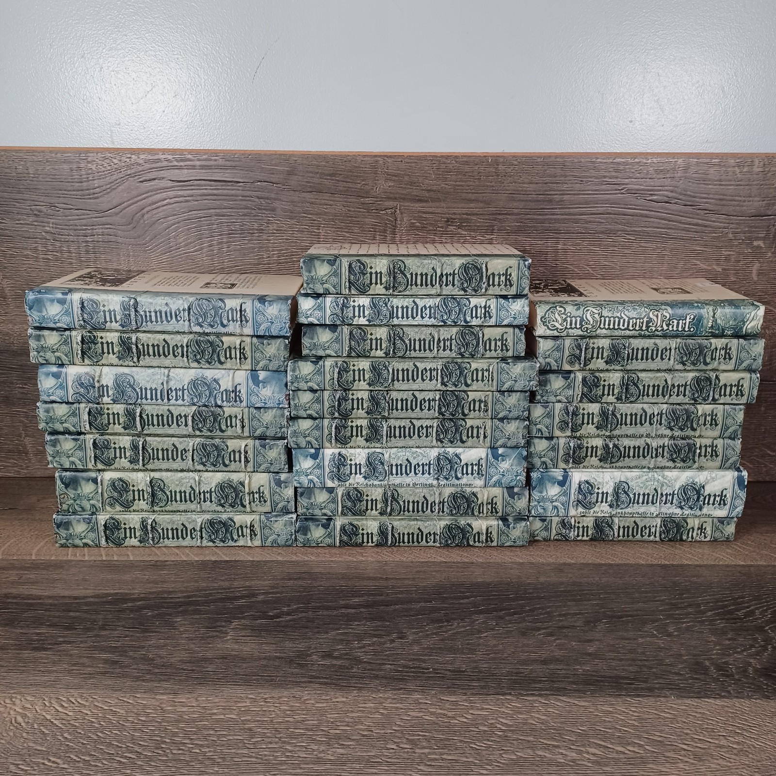 23 Custom Bound Decorative Hardcover Books Matching Library Display Set Unique