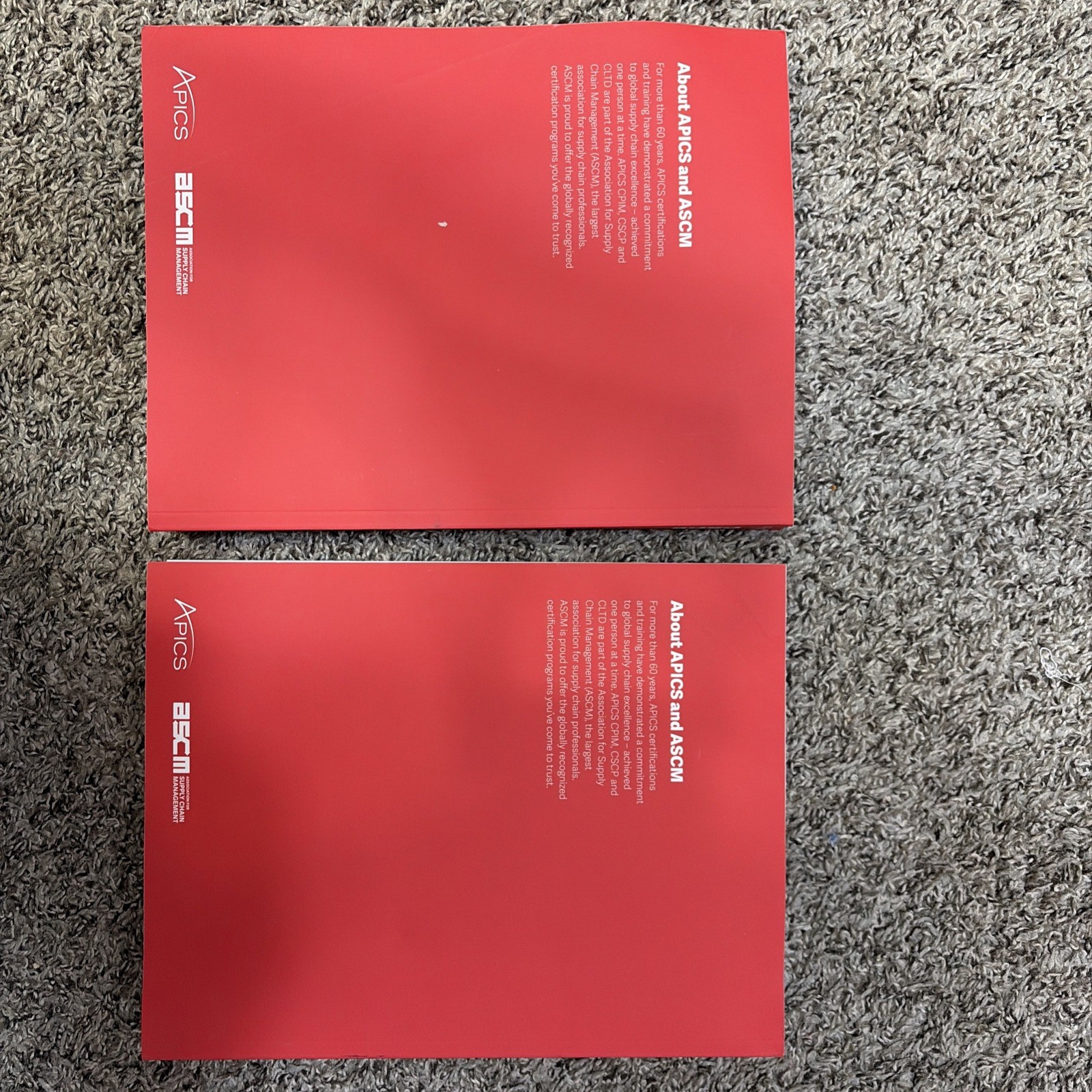 APICS CSCP 2023 VERSION 5.1- Book 1 &2- Modules 1-8, 2 Books in Good Condition.