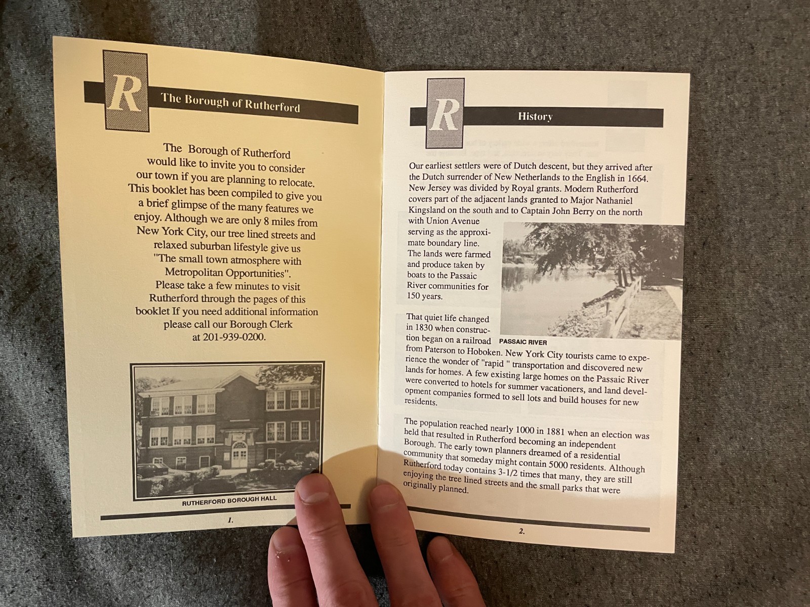 A Look at the Borough of Rutherford NJ Booklet 1990’s Vintage 18 Pages