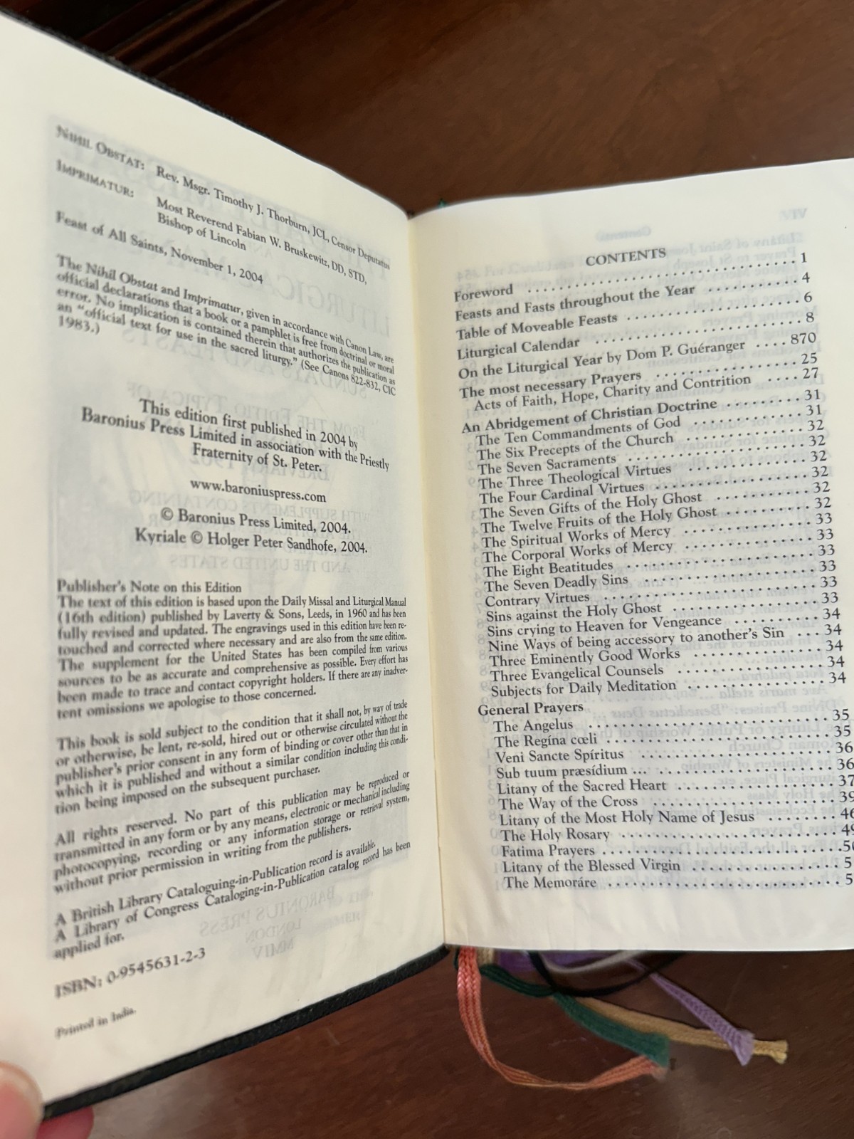 1962 The Roman Missal, Daily Missal and Liturgical Manual, 1st Ed 2004 LEATHER