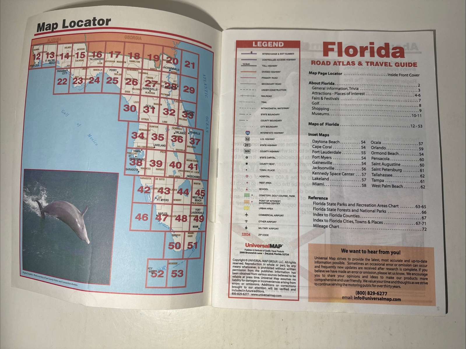 Florida Highway Atlas 2008 Kappa Universal Map Orlando Miami FL Street Guide