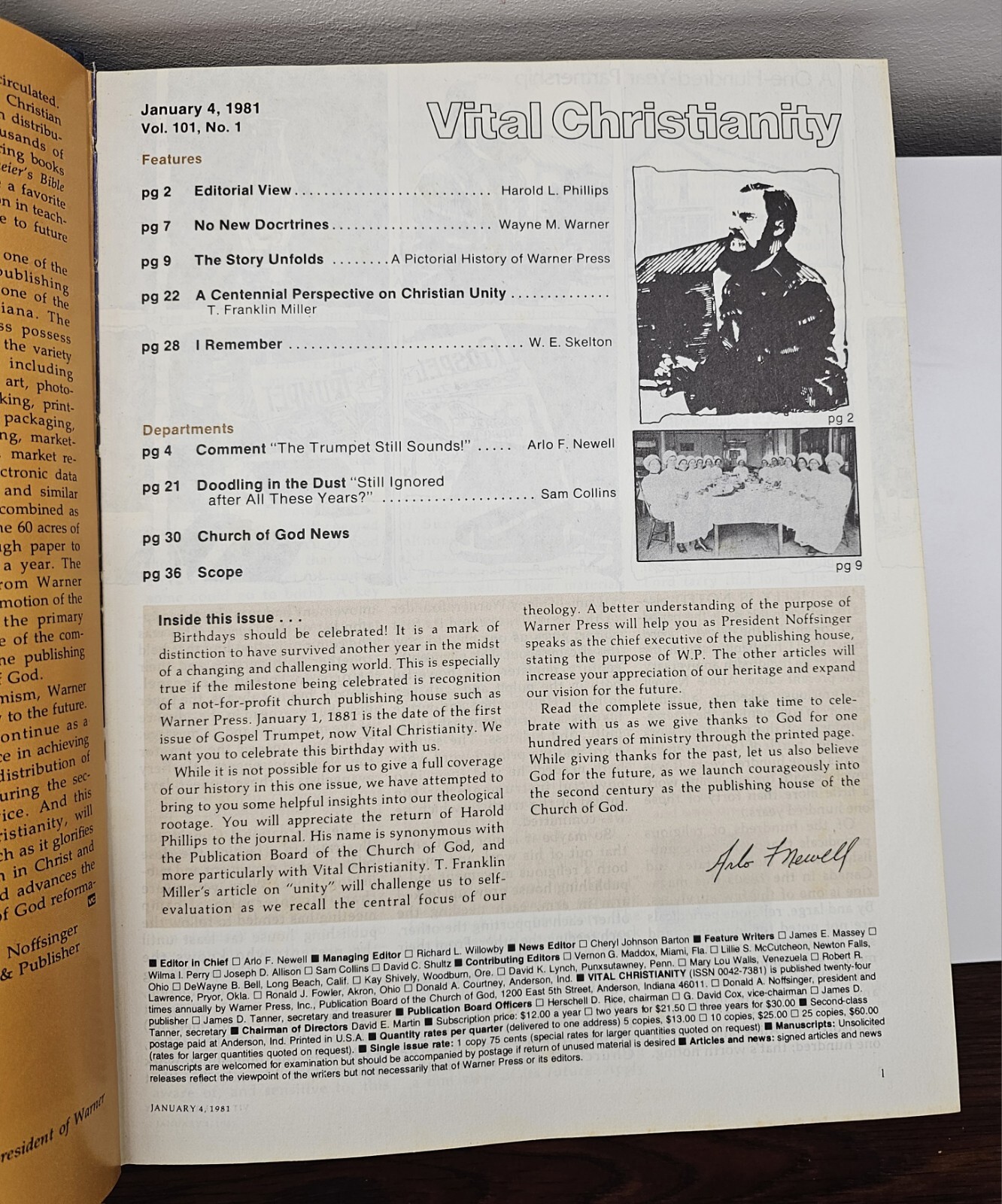 Vintage Vital Christianity Book Hardcover 1981 Warner Press