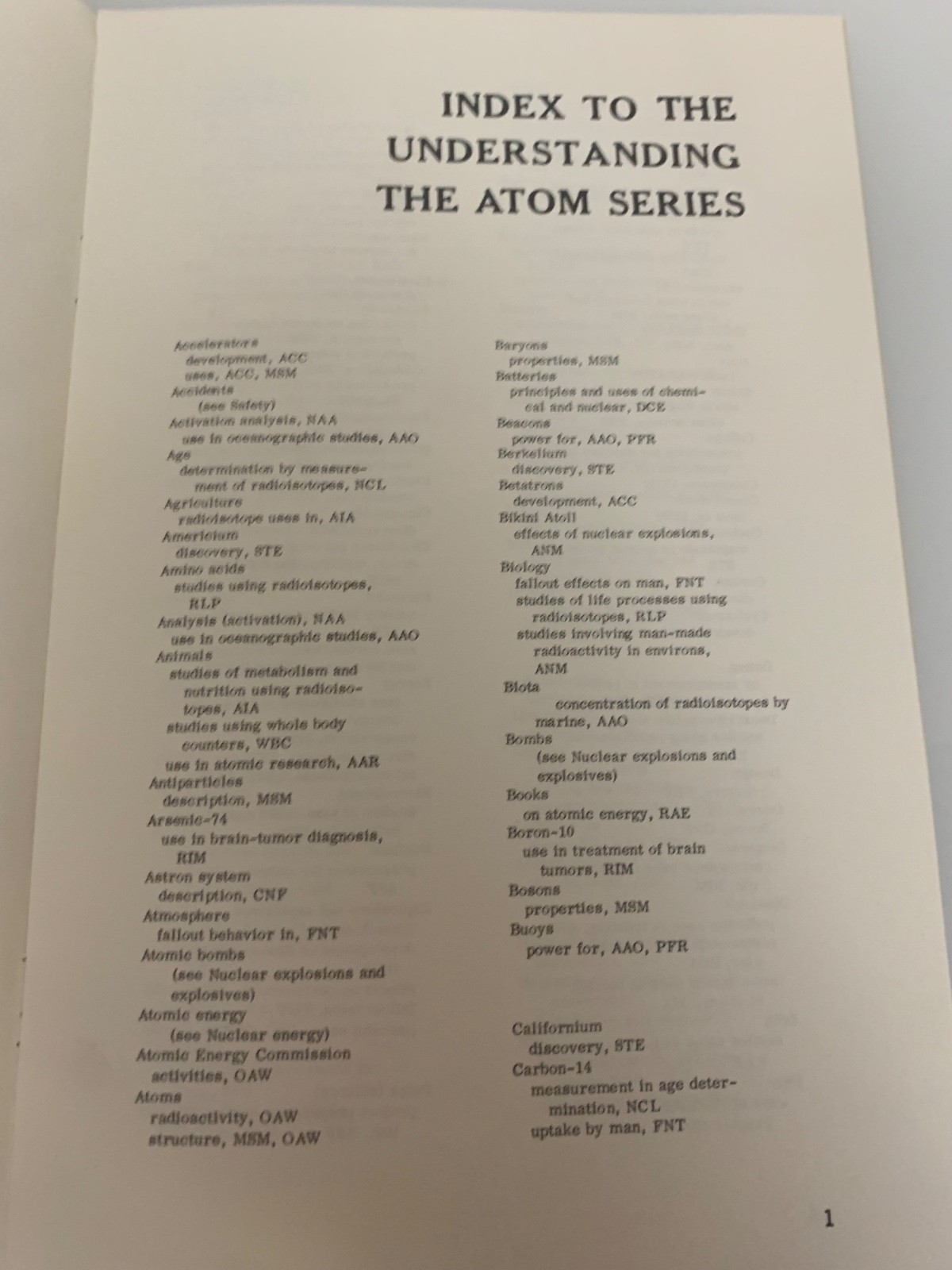 Lot of 10 US Atomic Energy Commission Booklets + Index + Publication List VG