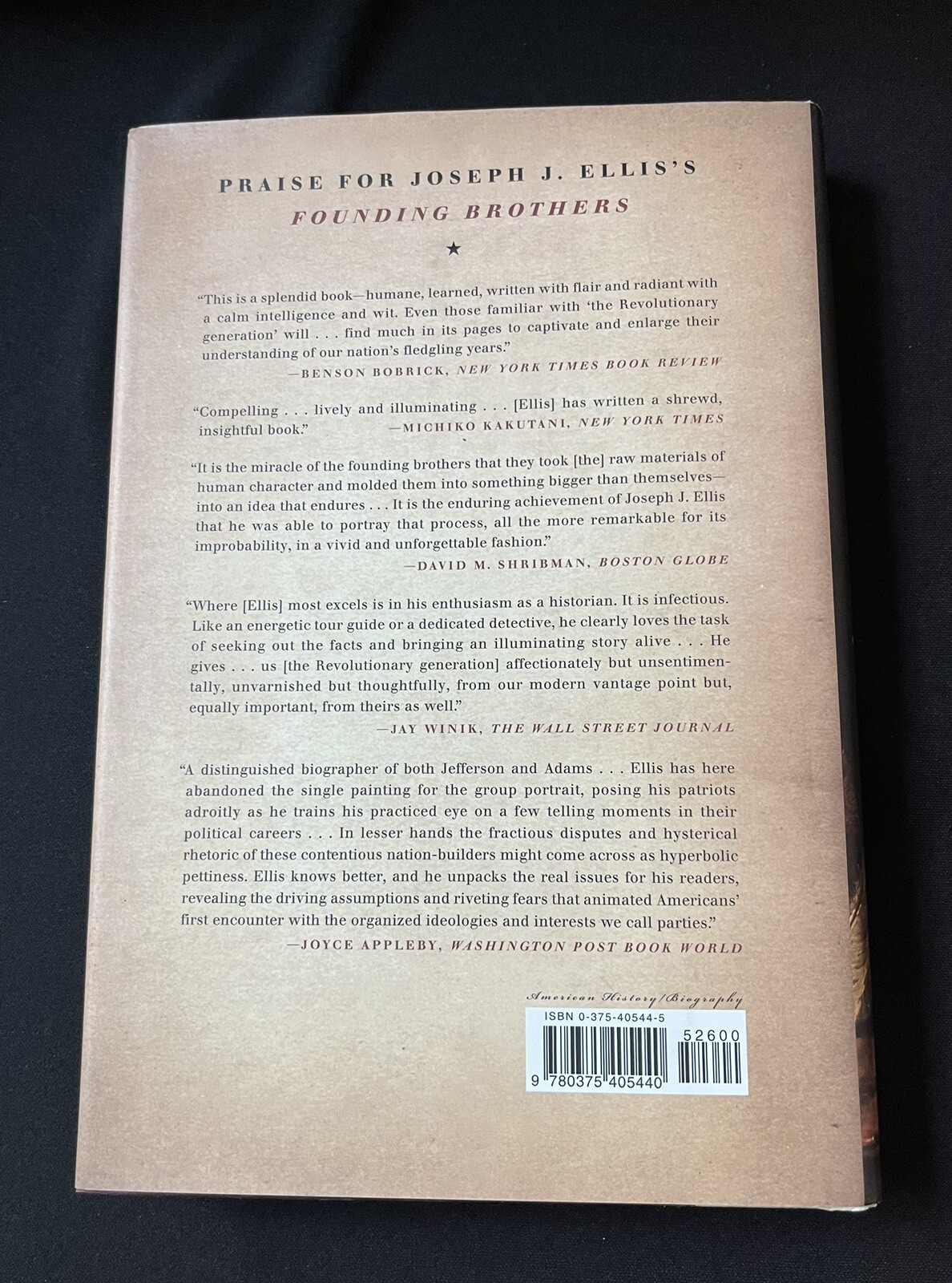 Founding Brothers : The Revolutionary Generation by Joseph J. Ellis—2000—HC DJ