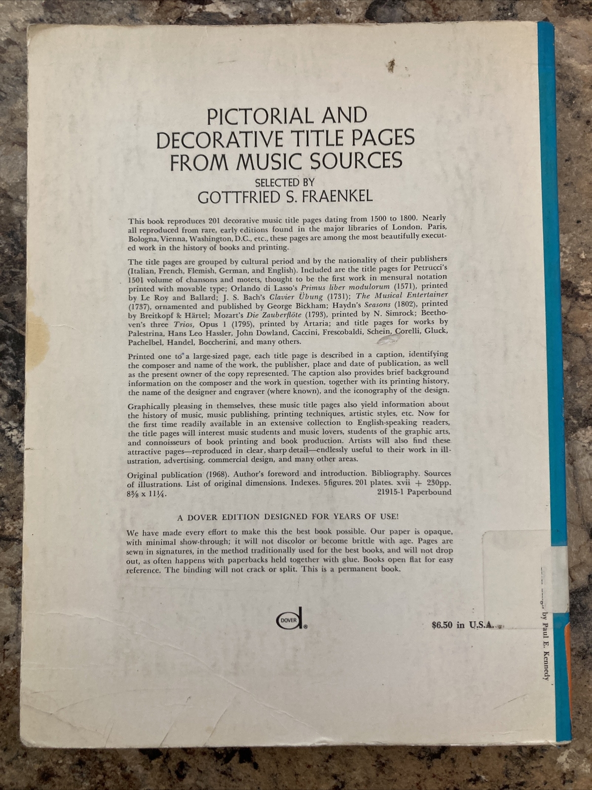 BOOK: Pictorial & Decorative Title Pages from Music Sources 201 Ex 1968 Vintage