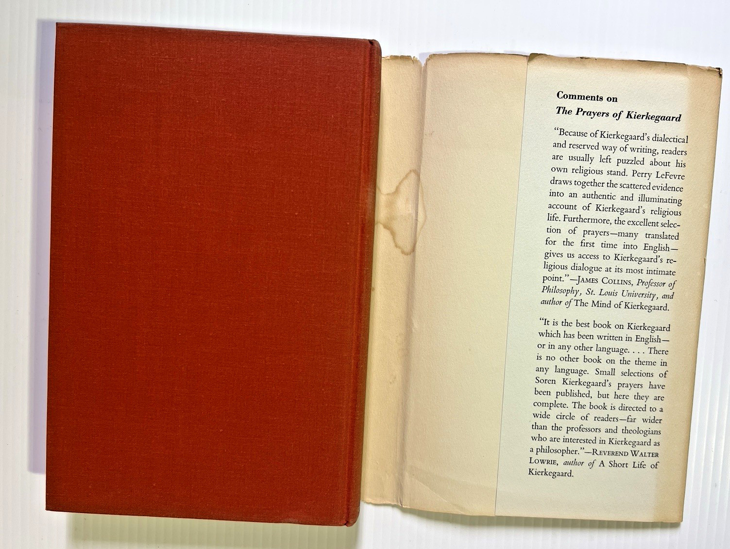Prayers of Kierkegaard Perry D. LeFevre 1956 HC University of Chicago Vintage
