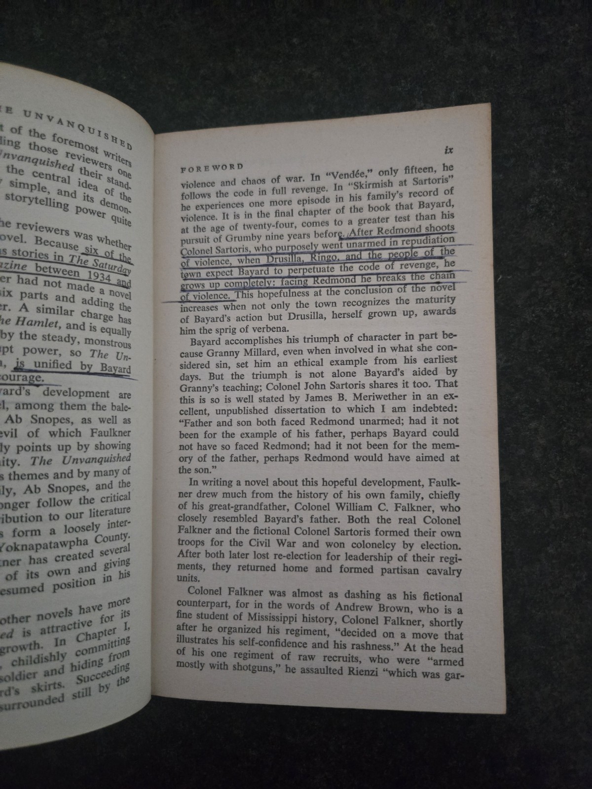 WILLIAM FAULKNER the unvanquished 1959 Signet Paperback Gd