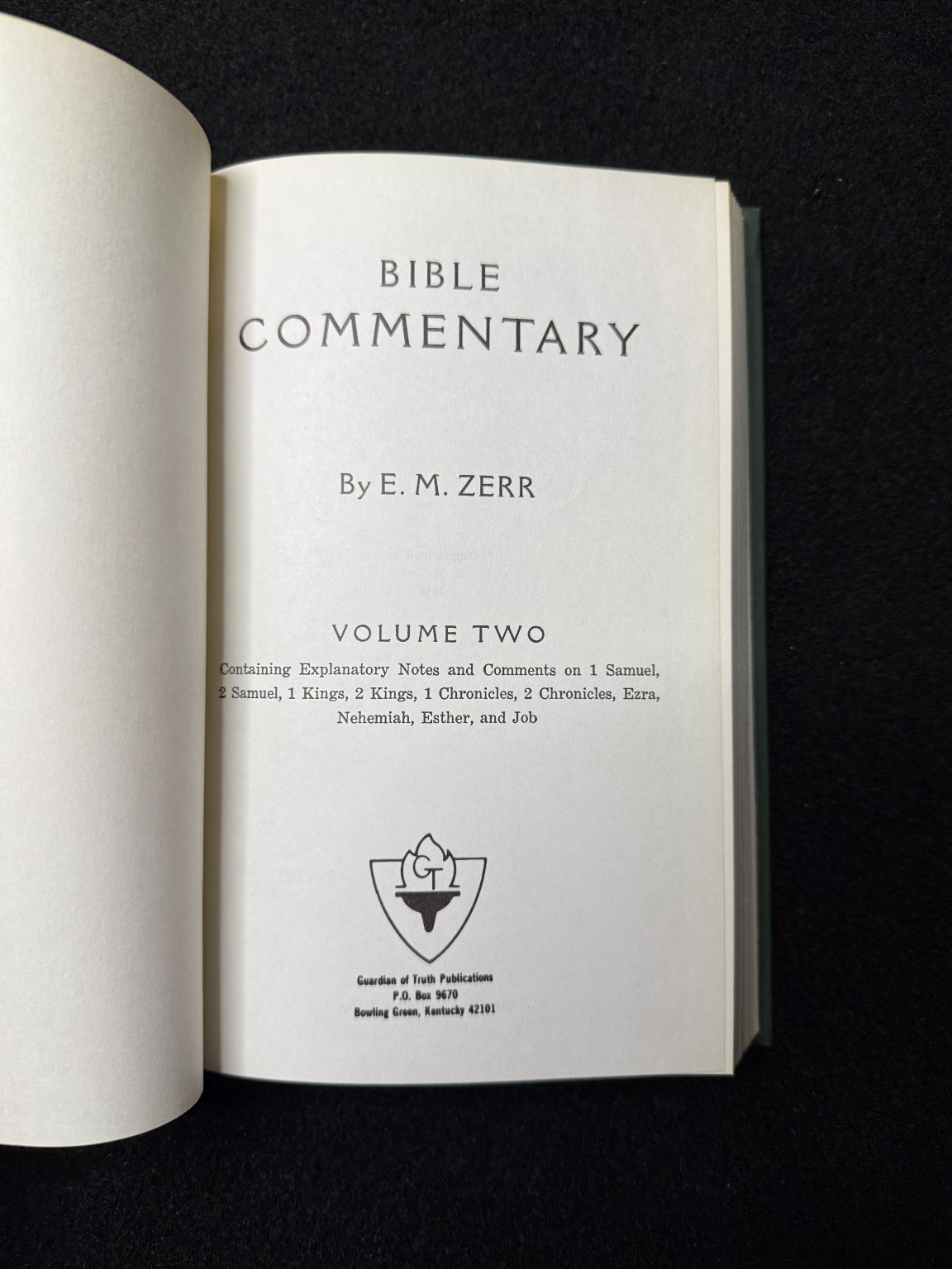 Bible Commentary Vol 2 E.M. Zerr 1948 Guardian of Truth Old Testament