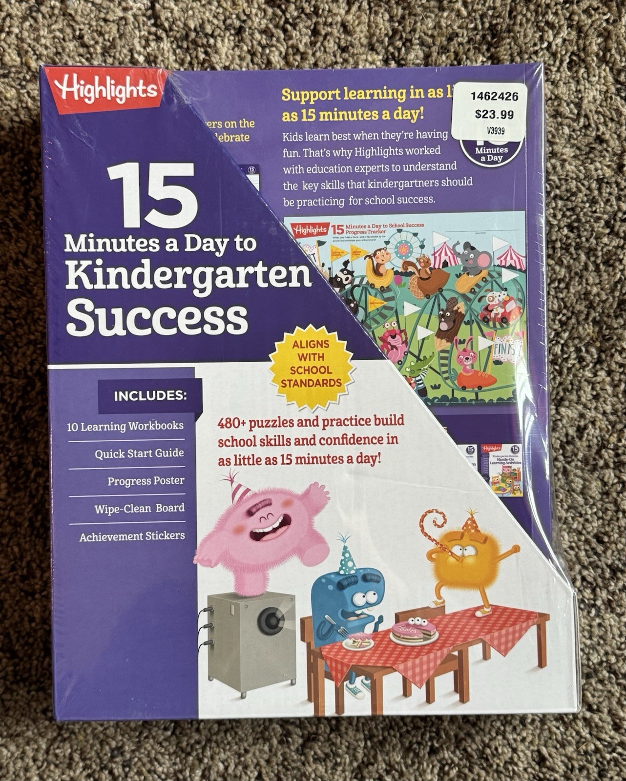 Highlights 15 Minutes A Day Kindergarten Success: 10 Book Workbooks NEW SEALED