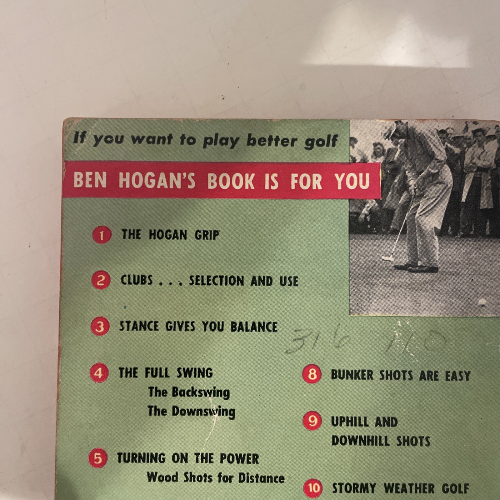 Ben Hogan’s Power Golf Pocket Book 120 Self-Teaching Drawings – 6th Print 1957