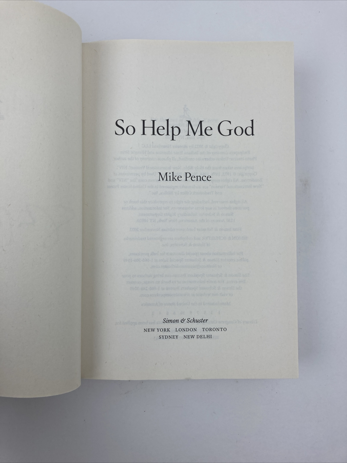 So Help Me God, by Mike Pence, Hardcover – SIGNED 1st Edition