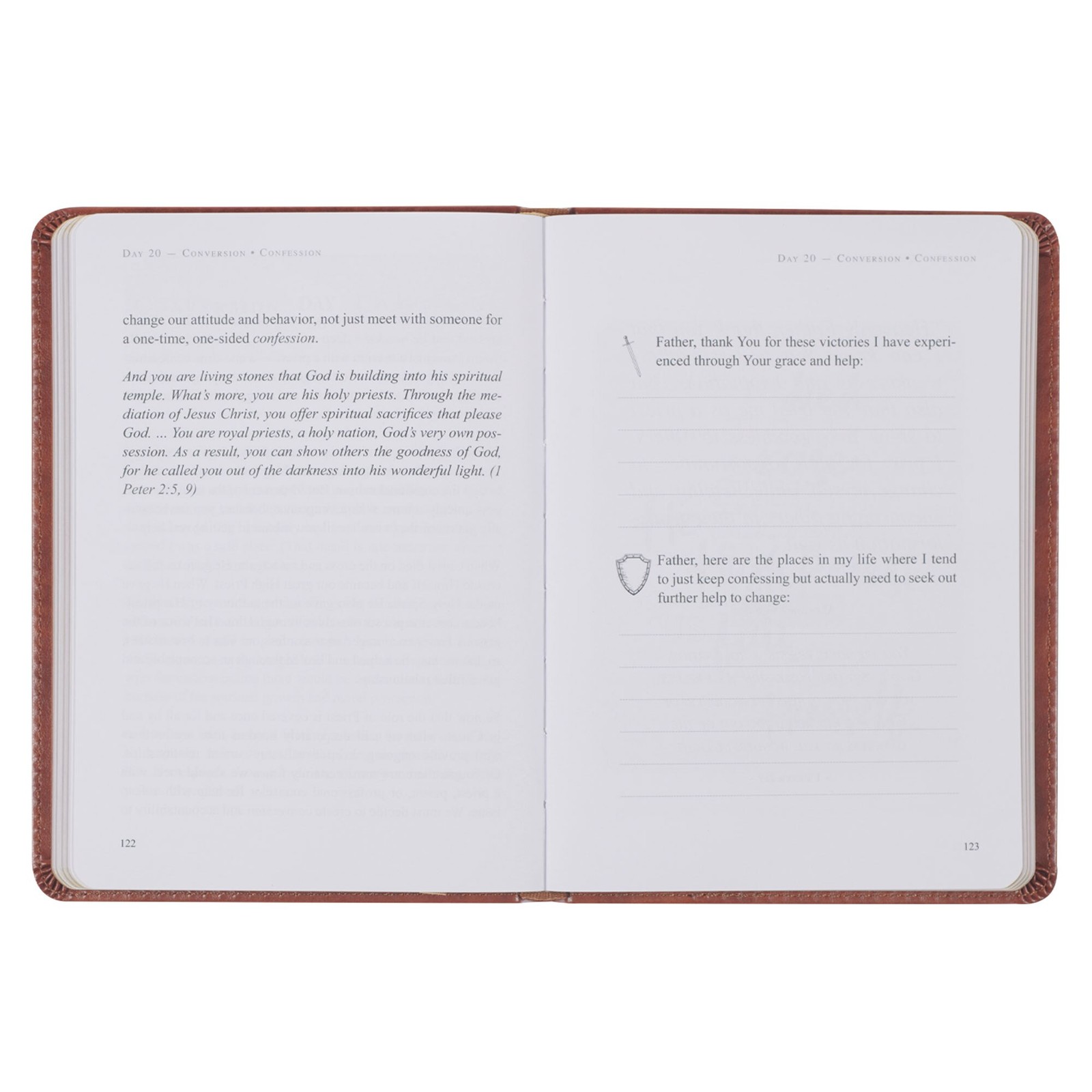 The Sword and Shield A 40 Day Devotional for Men, Vegan Leather