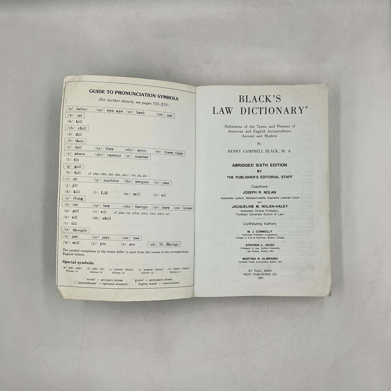 Vintage Black’s Law Dictionary With Pronunciations Henry Black Blue PB 1994 Law