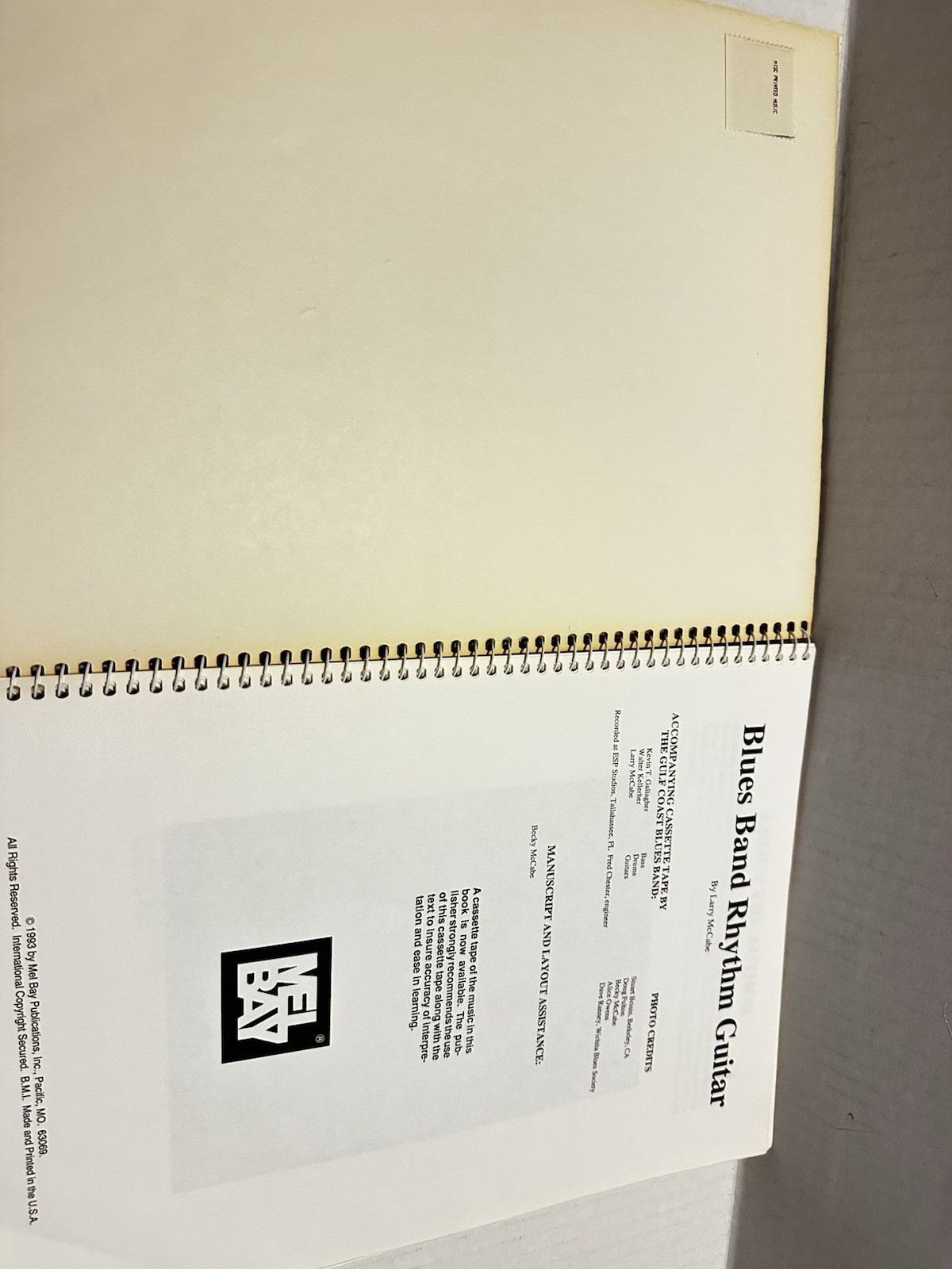 BLUES BAND RHYTHM GUITAR By Larry Mccabe – Spiral Bound 1993