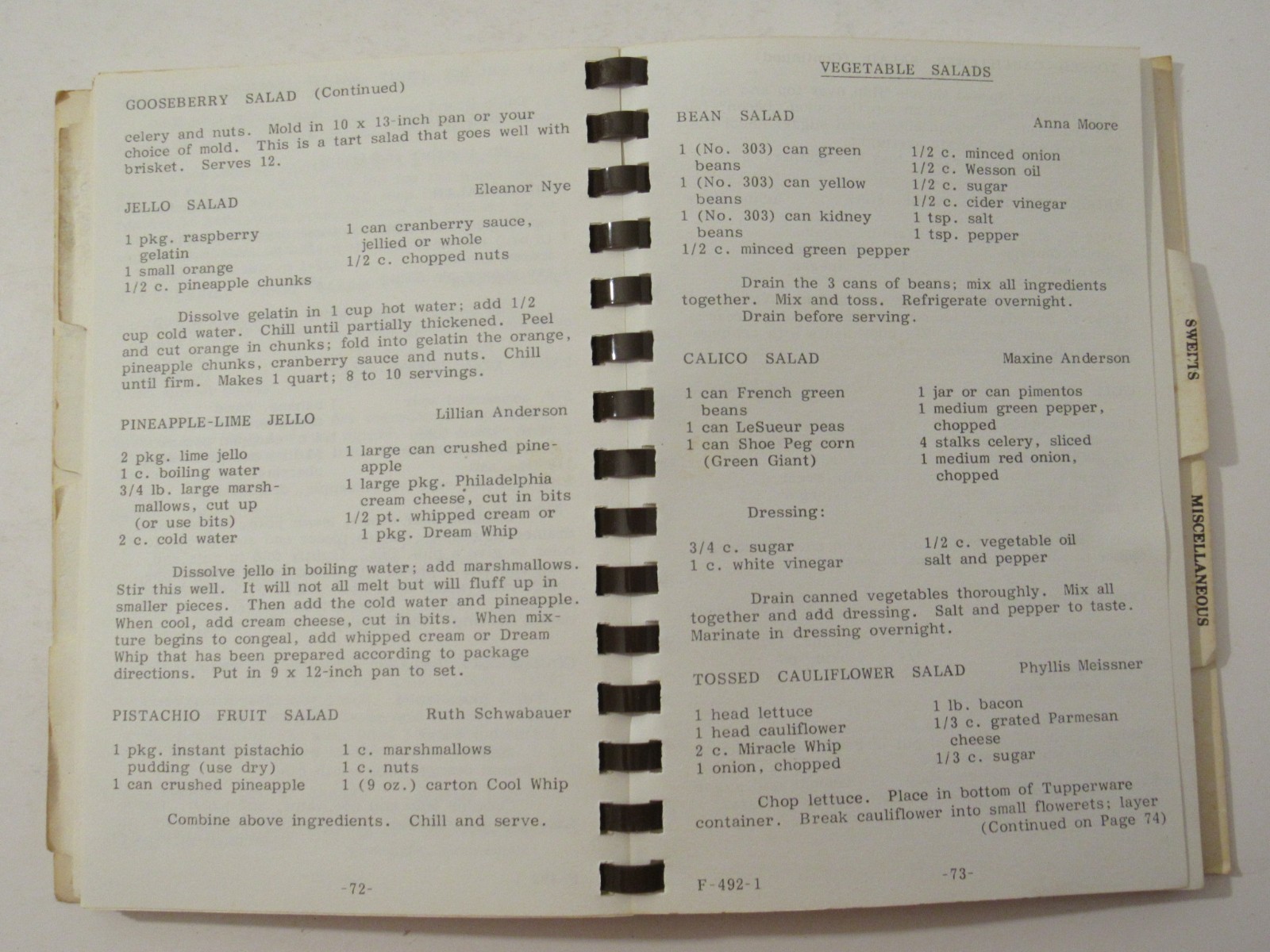 1981 Spiral Cookbook CHERISHED RECIPES Lutheran Church of Resurrection Kansas