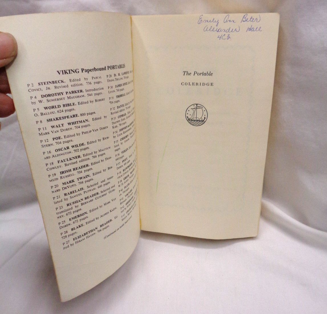 The Portable COLERIDGE ~ I. A. Richards ~ The Viking Press 10th Printing 1972 PB