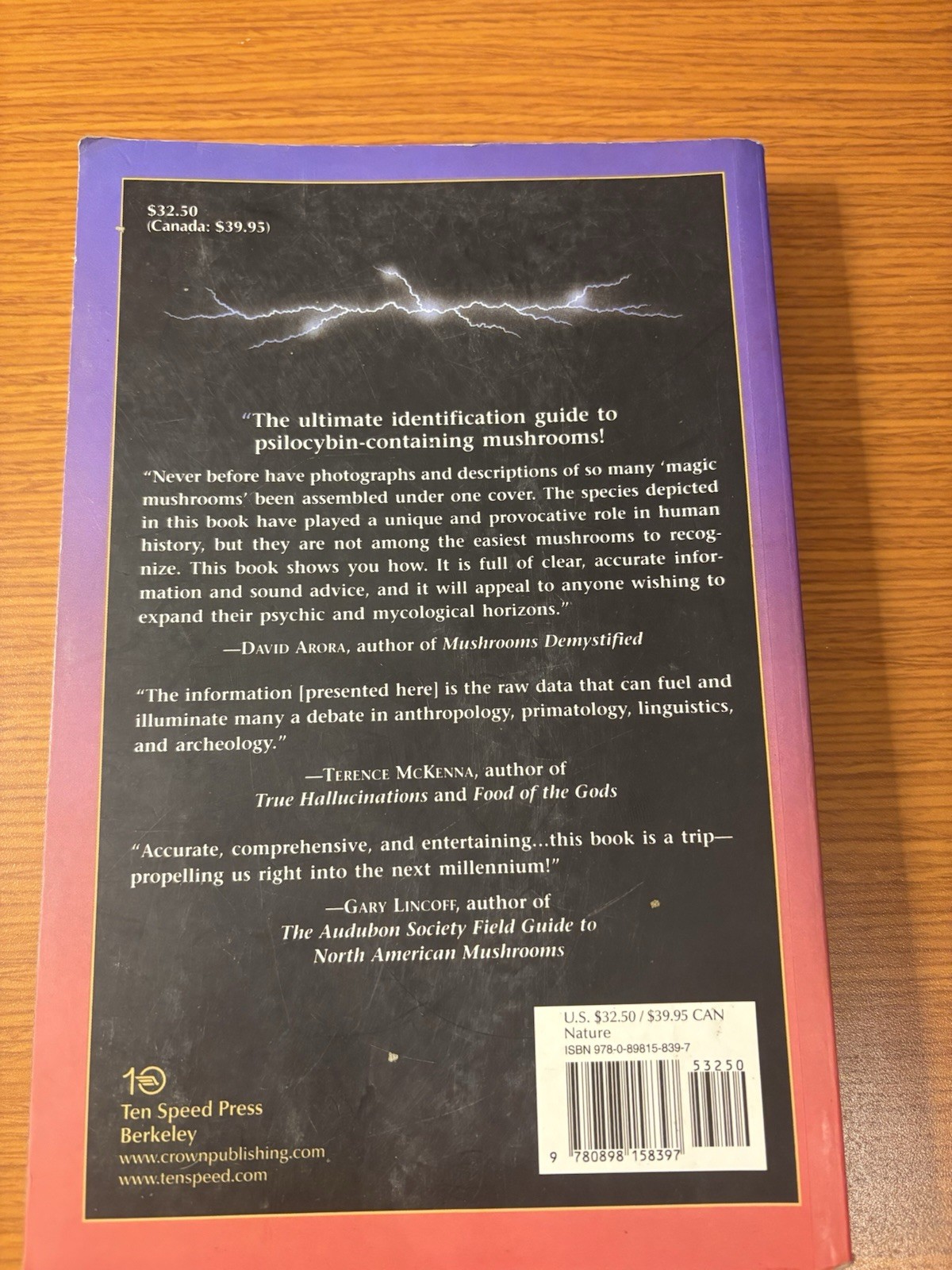 Paul Stamets Ten Speed Press Psilocybin Mushrooms Identification Guide Paperback