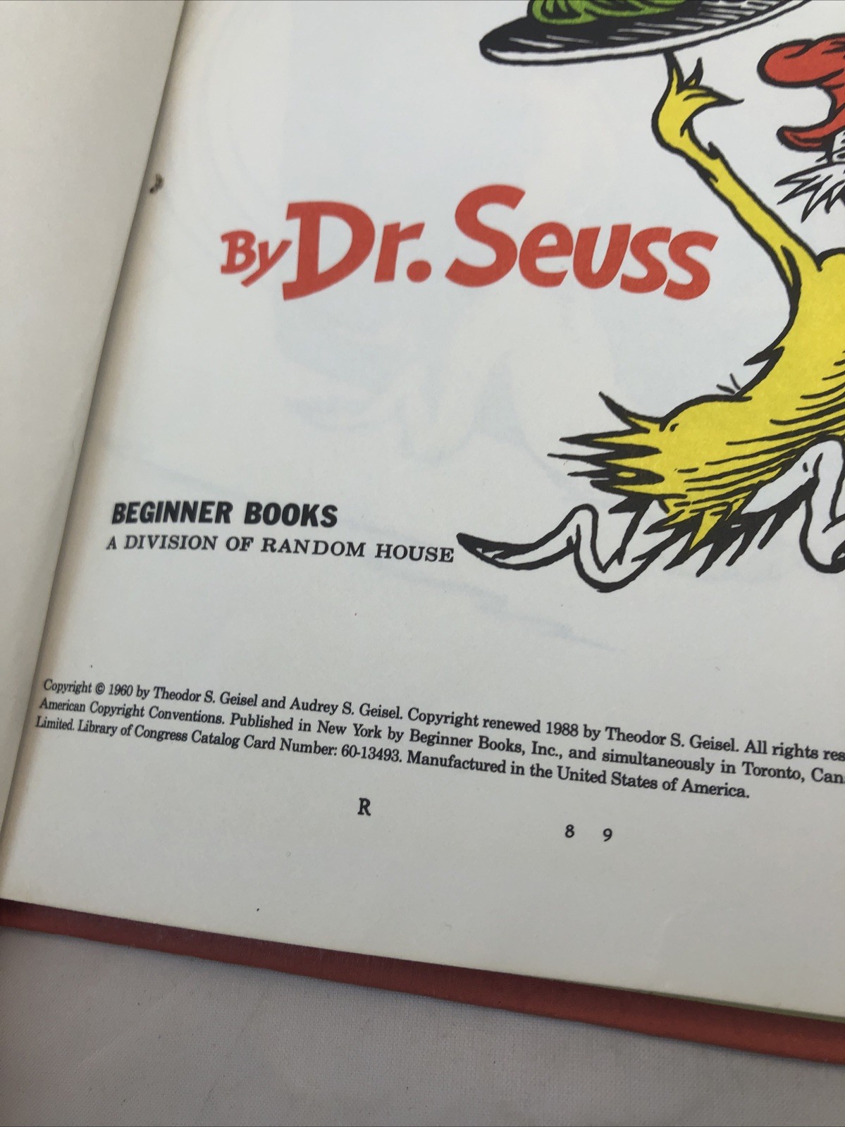 1960 GREEN EGGS AND HAM BY DR SEUSS BOOK CLUB EDITION VINTAGE BOOK